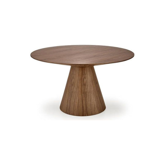 Masa rotunda HENDERSON, nuc,  furnir natural, 138x78 cm