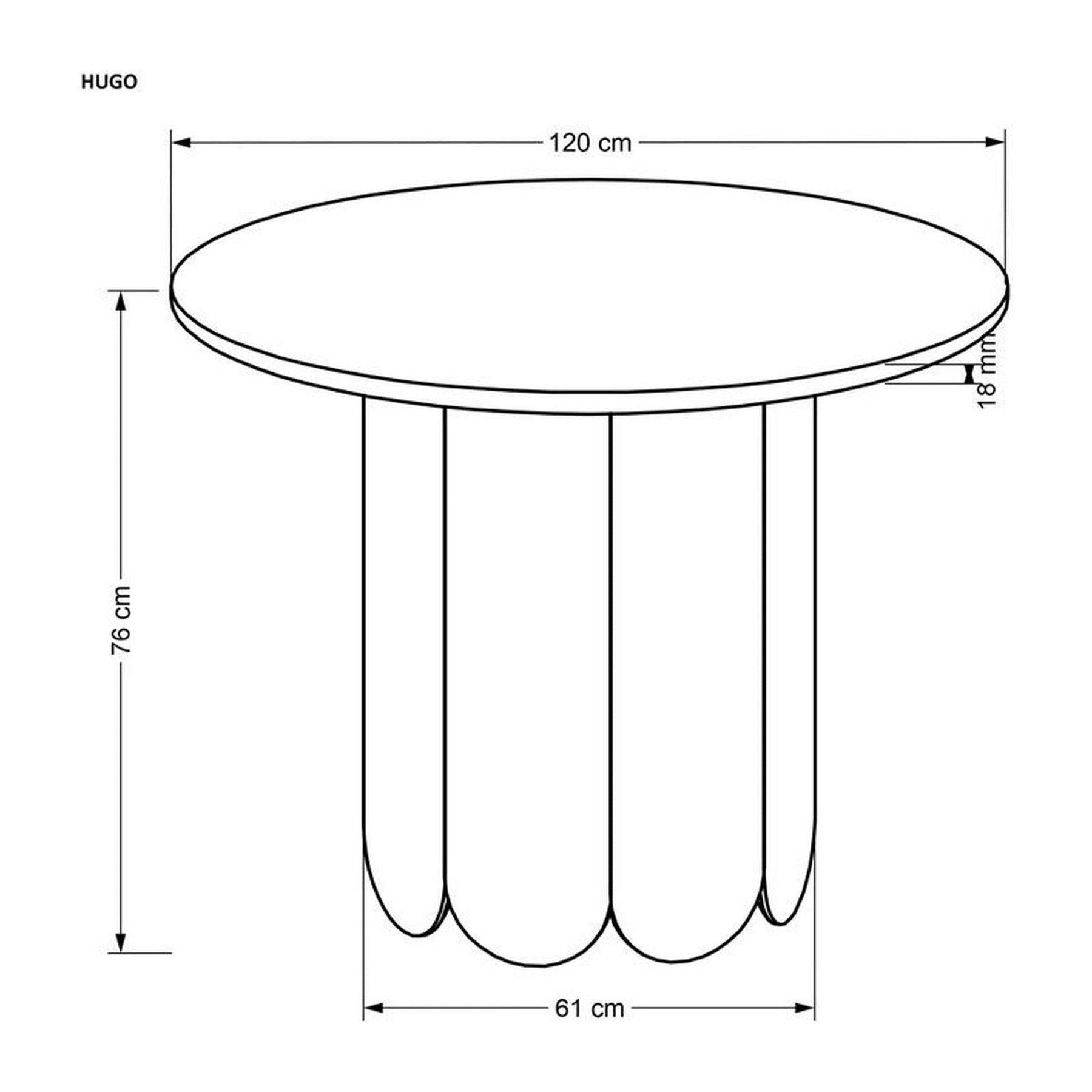 Masa rotunda HUGO, stejar natural furniruit, 120x76 cm
