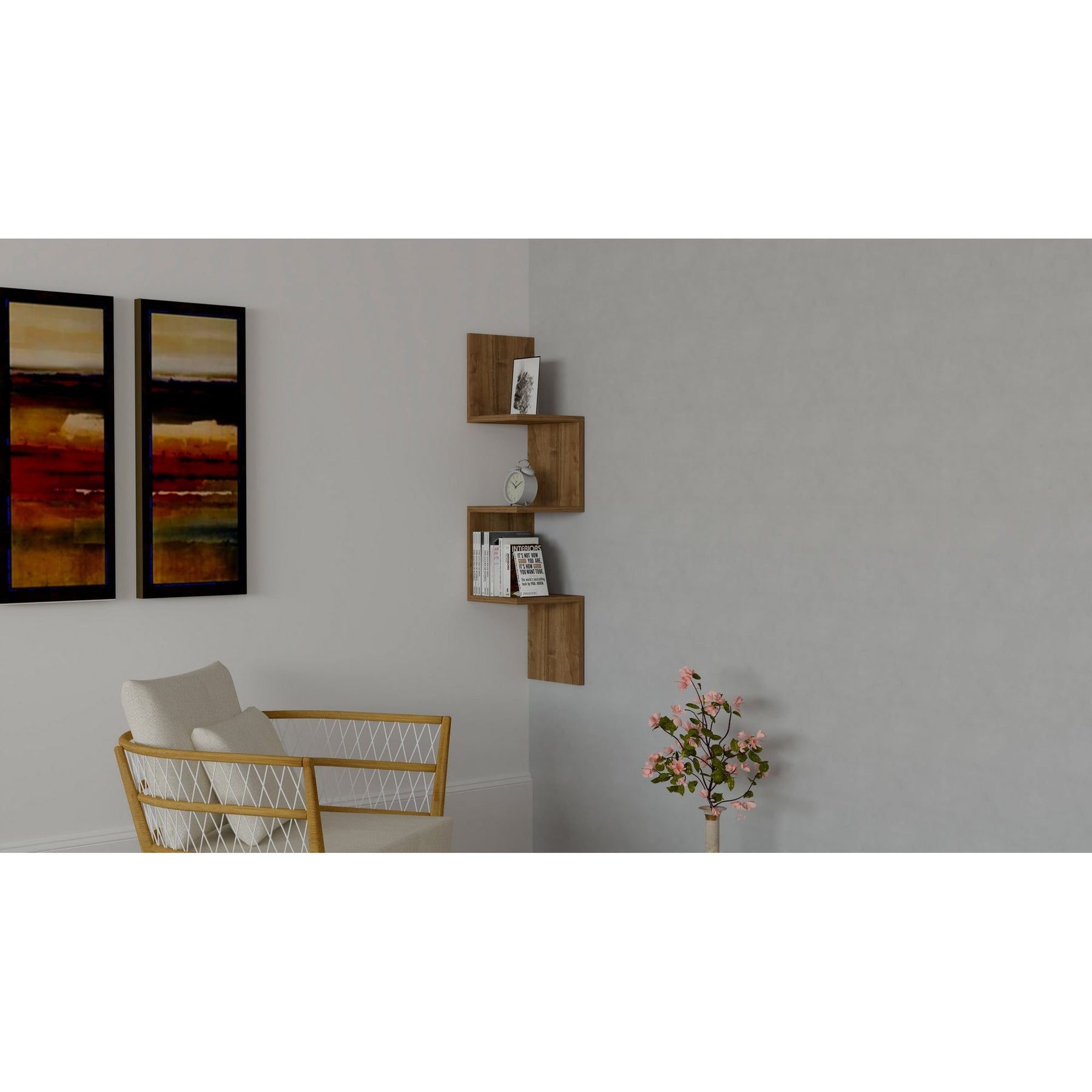raft de perete zikzak walnut 835puq1634
