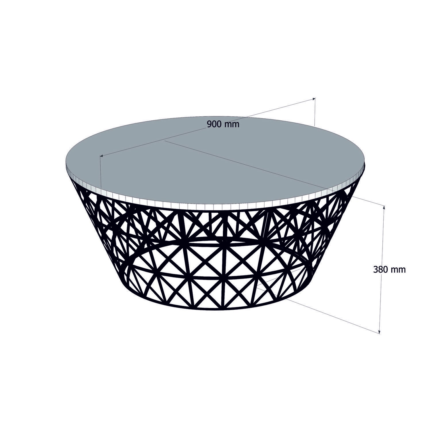Masuta cafea 845HCT5225, stejar/negru, PAL melaminat/metal, 90x90x38 cm