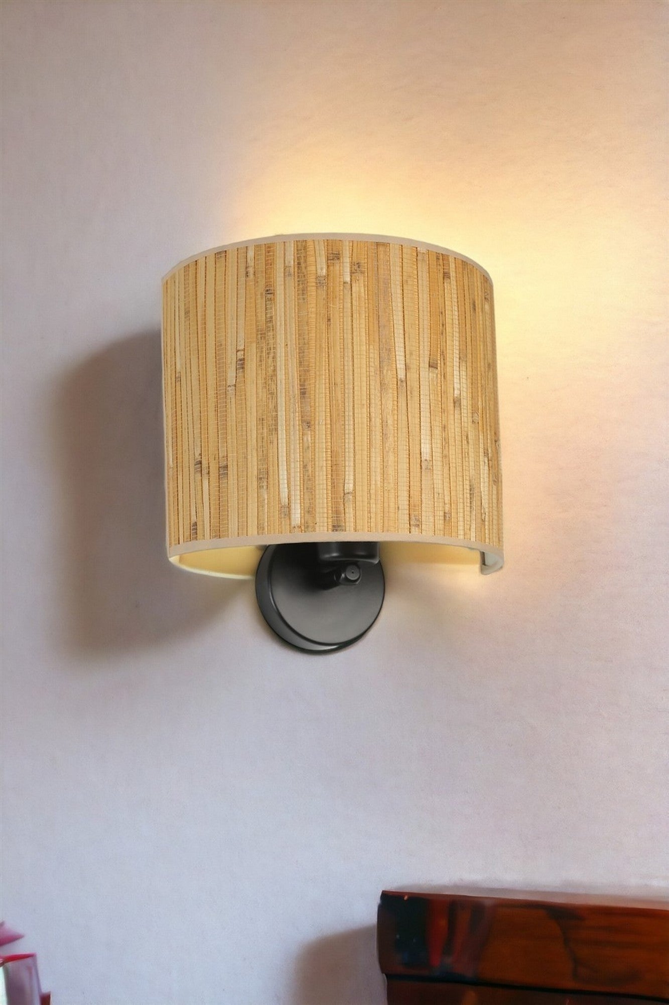 Aplica BAMBU 07, stejar, lemn/metal, 25x25x20 cm