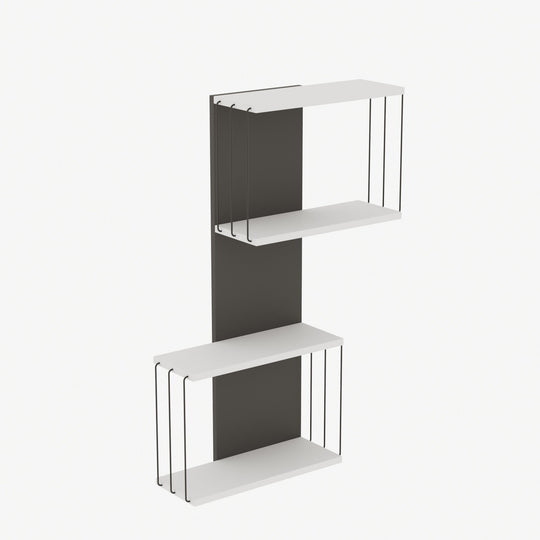 Raft DESTAN, alb/gri, PAL, 65x19x96 cm