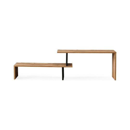 Comoda TV 854KLN3008, stejar/negru, PAL, 153x30x44 cm