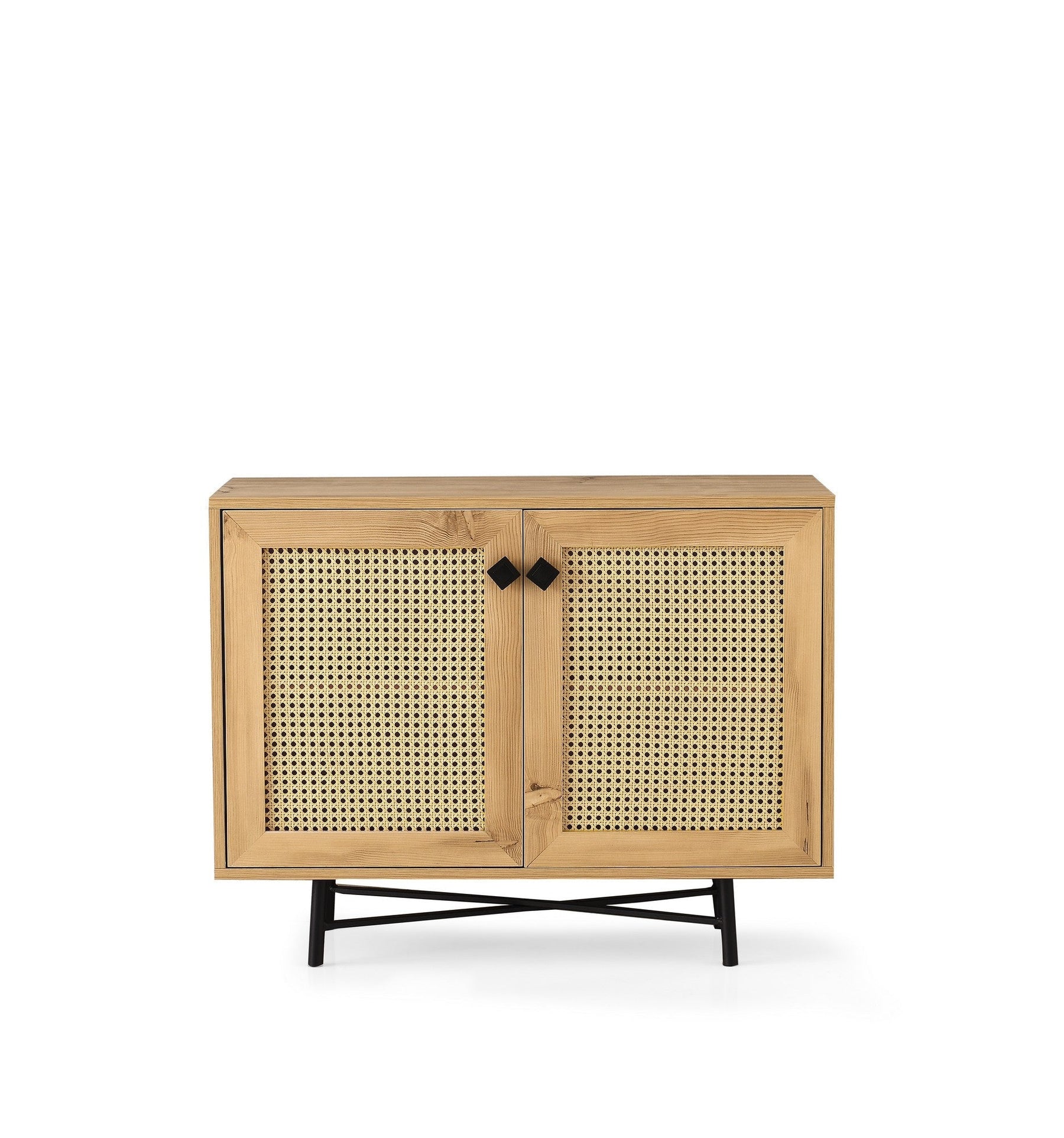 Comoda TARSUS, stejar/negru, PAL melaminat, 100x40x77 cm