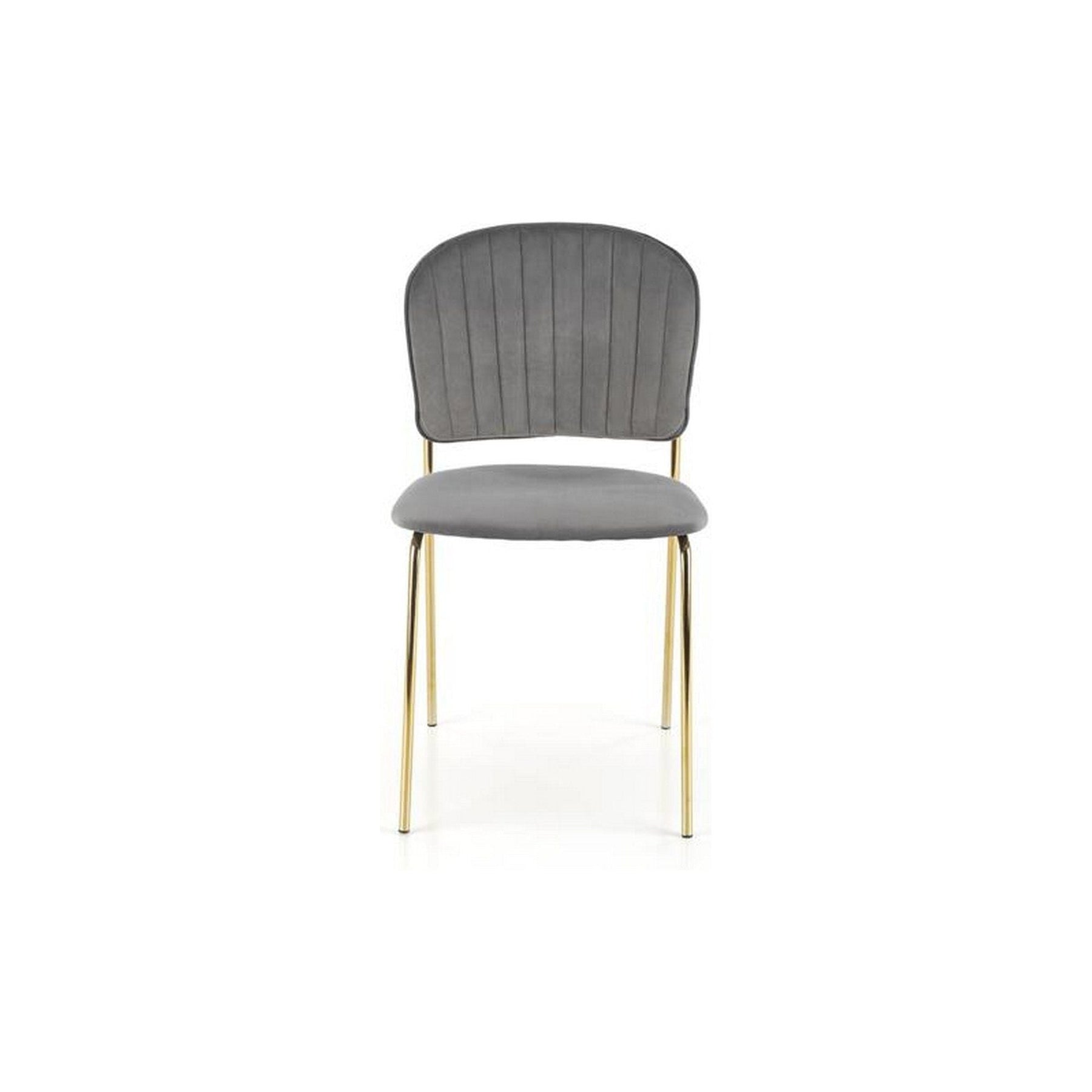 Scaun tapitat K499, gri/auriu, stofa catifelata, 47x56x85 cm