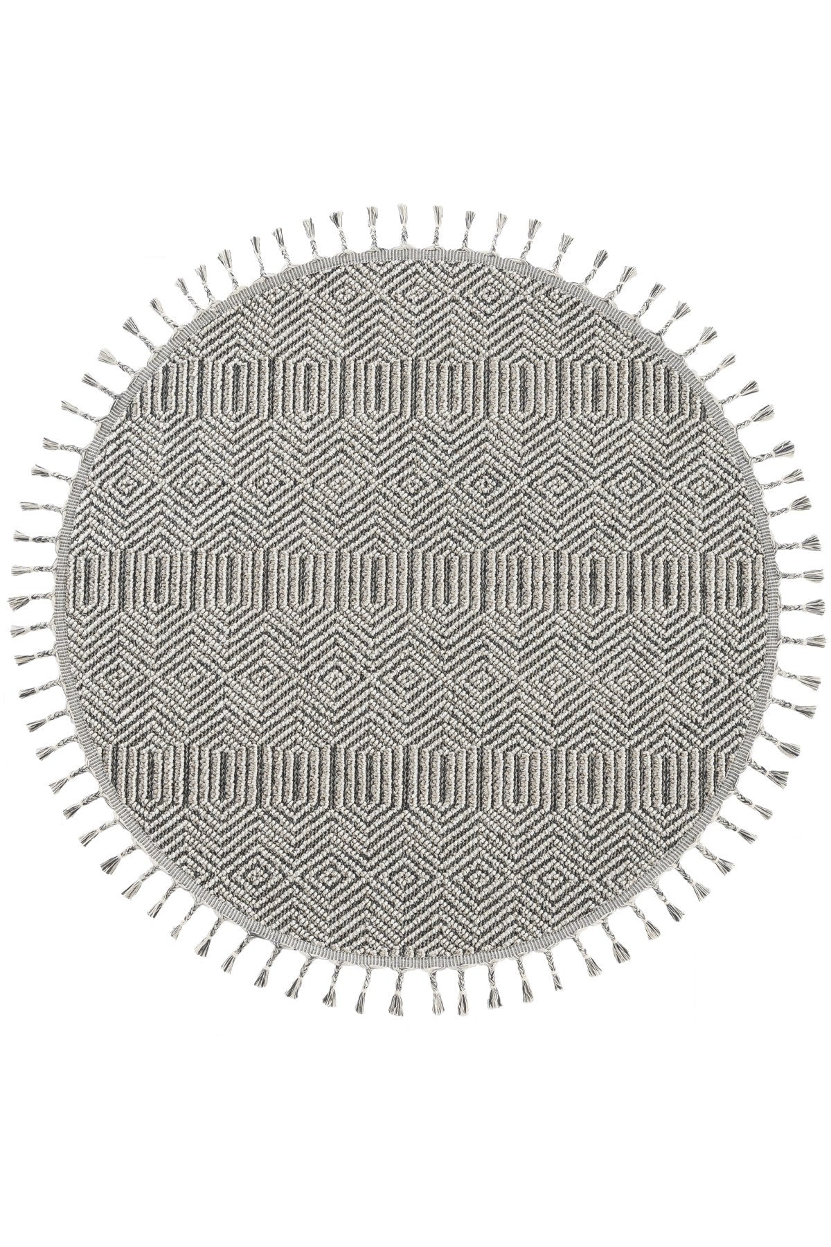 Covor ELIT, 80x80 cm, forma rotunda, polipropilena, gri, 01