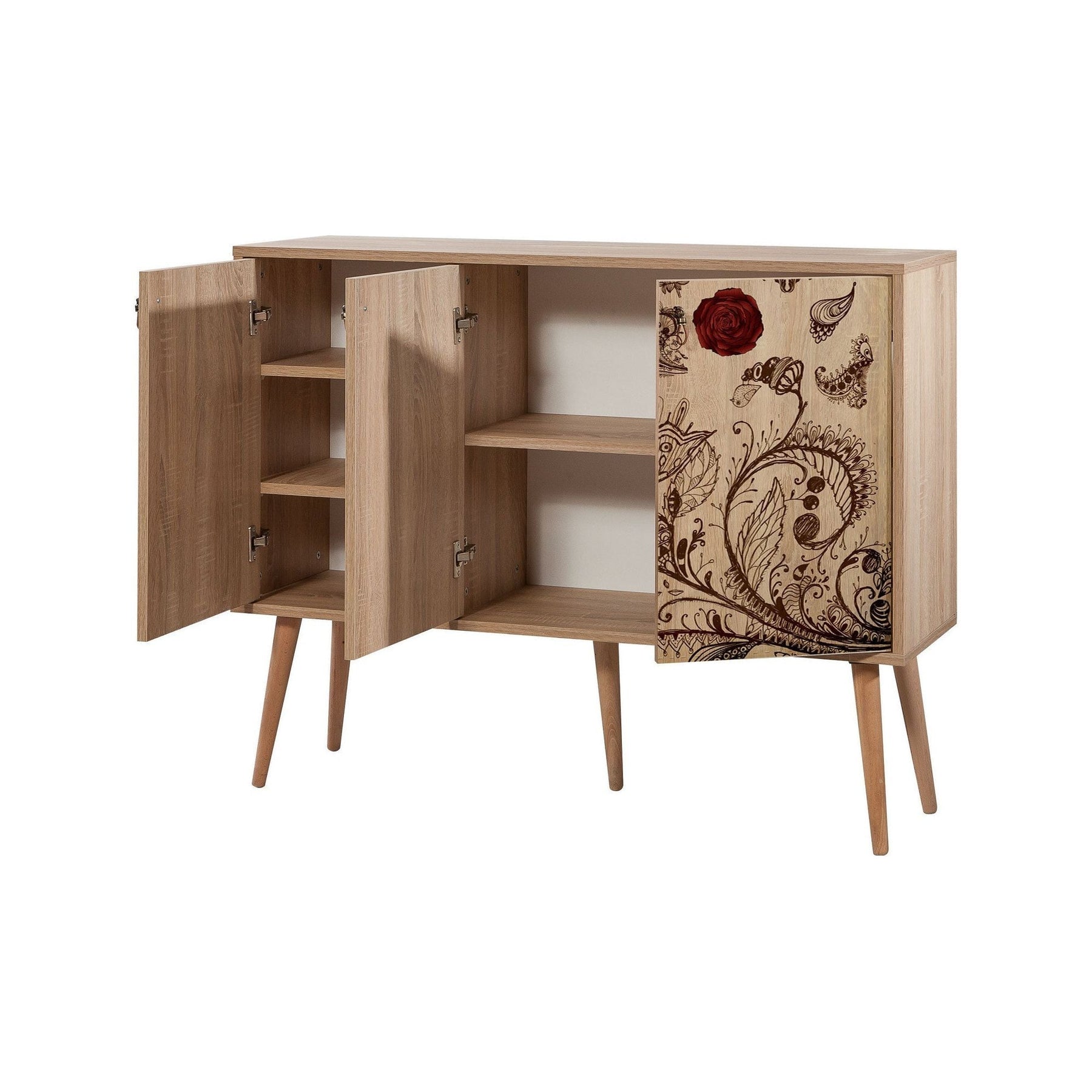 Comoda MEGA-731, 100% PAL melaminat, stejar sonoma, 120x90x36 cm