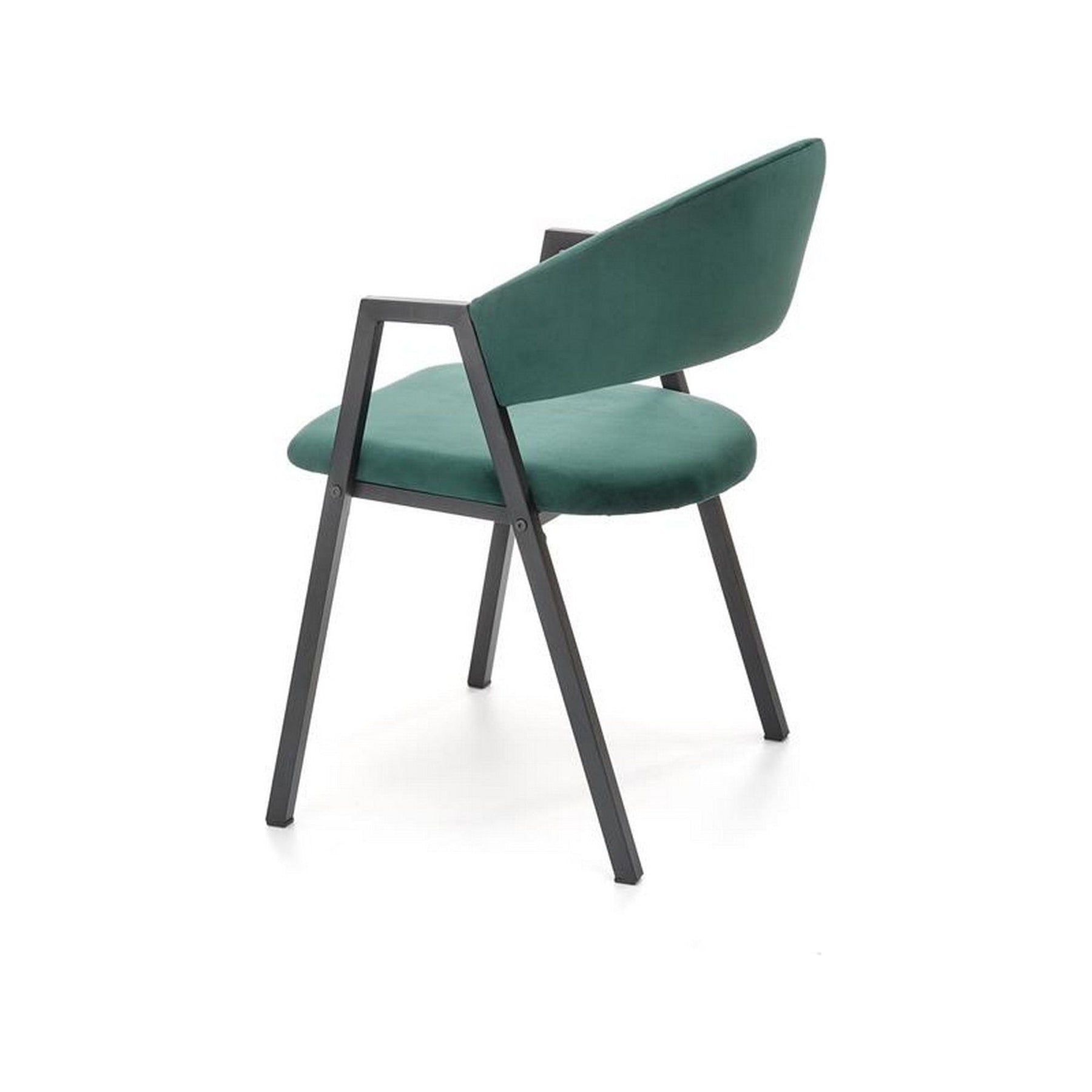 Scaun K473, stofa catifelata verde inchis, 54x58x82 cm