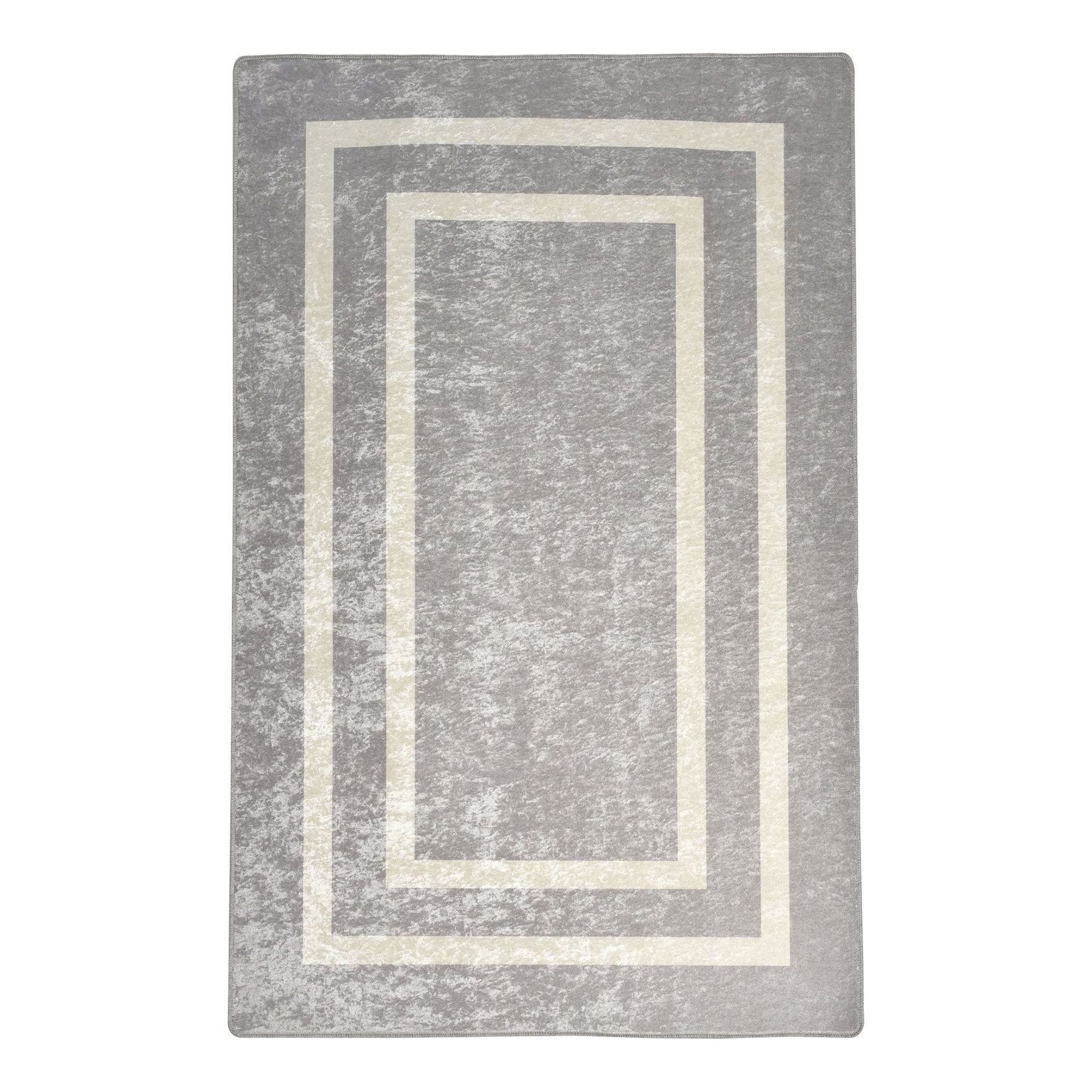 Covor SILVER, 160x230 cm, forma dreptunghiulara, tesatura de catifea/poliester, gri/alb