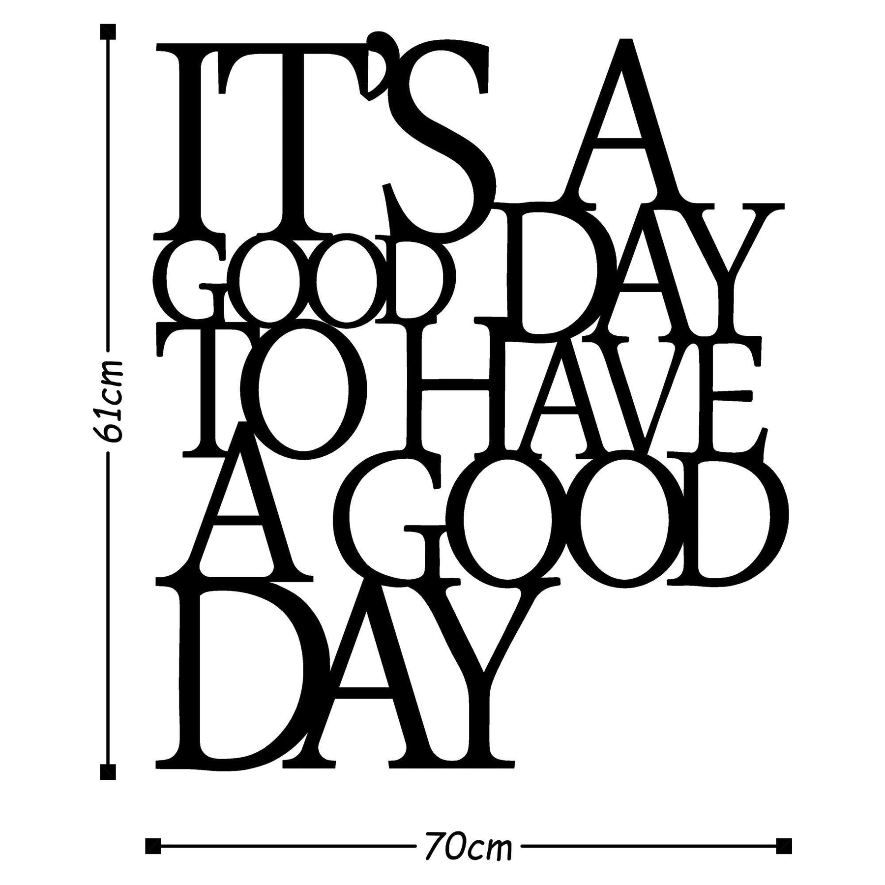 Accesoriu decorativ de perete Its A Good, 100% metal, negru, 70x61 cm