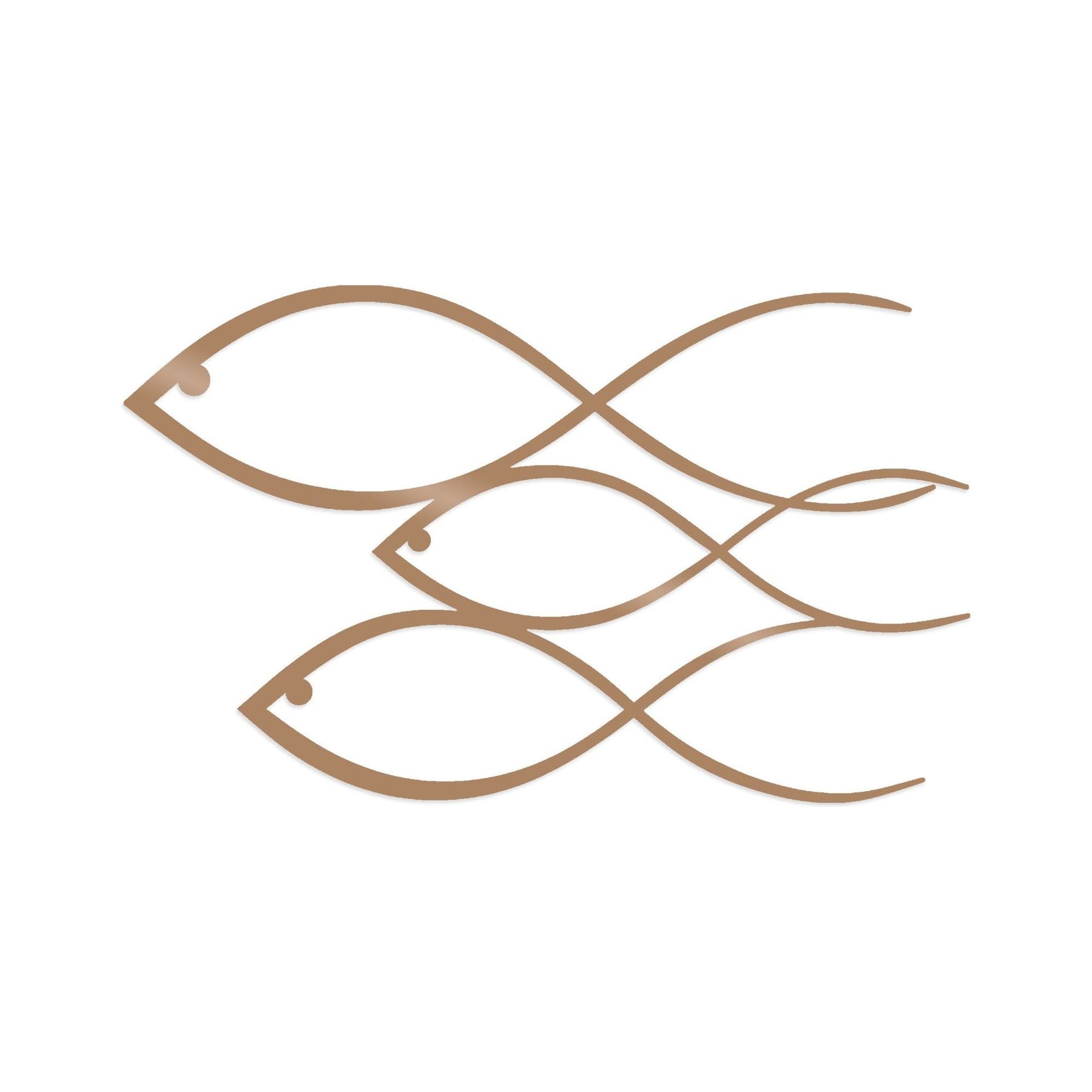 Decoratiune perete Fish, cupru, metal, 50x30 cm