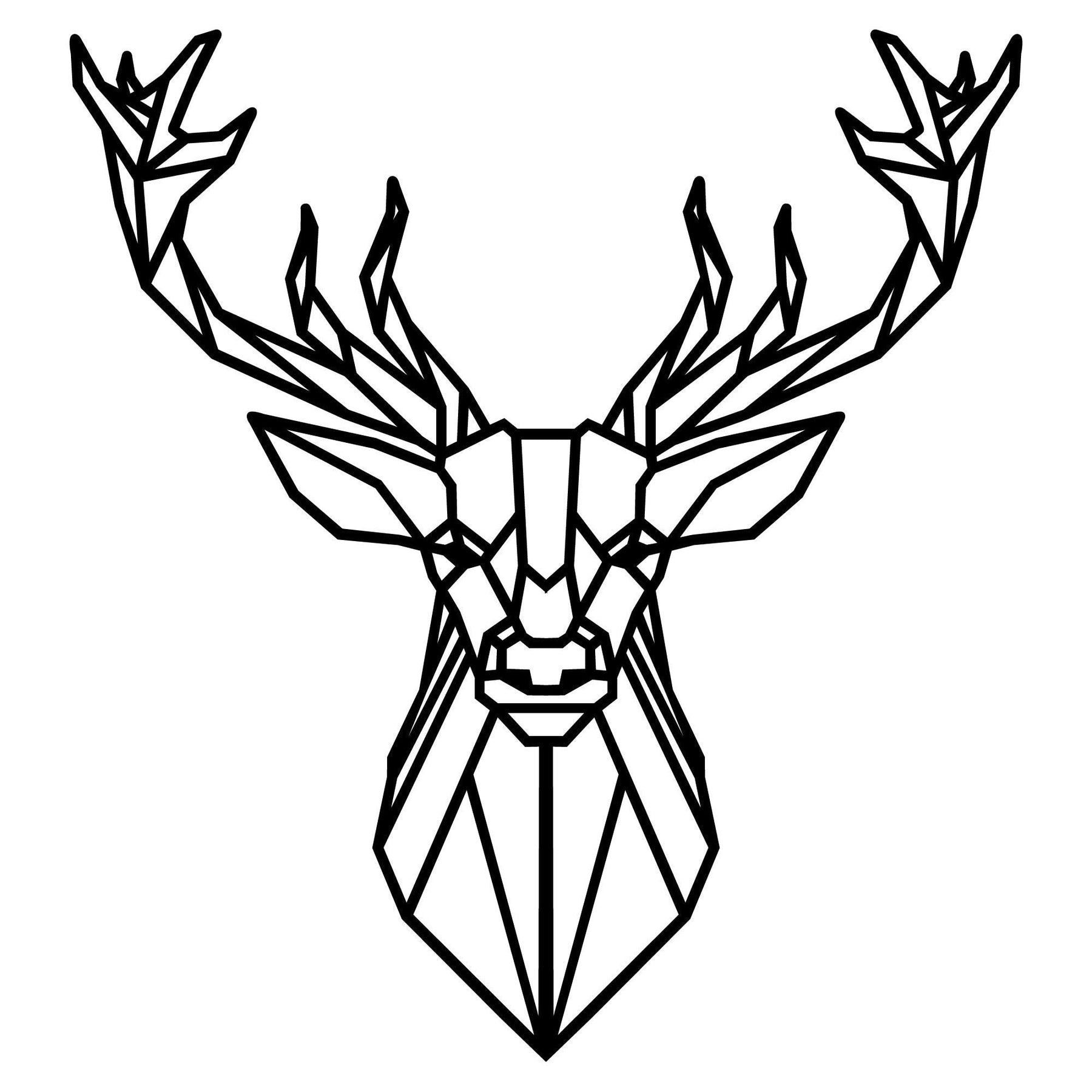 Decoratiune de perete Deer4, negru, metal, 60x65 cm