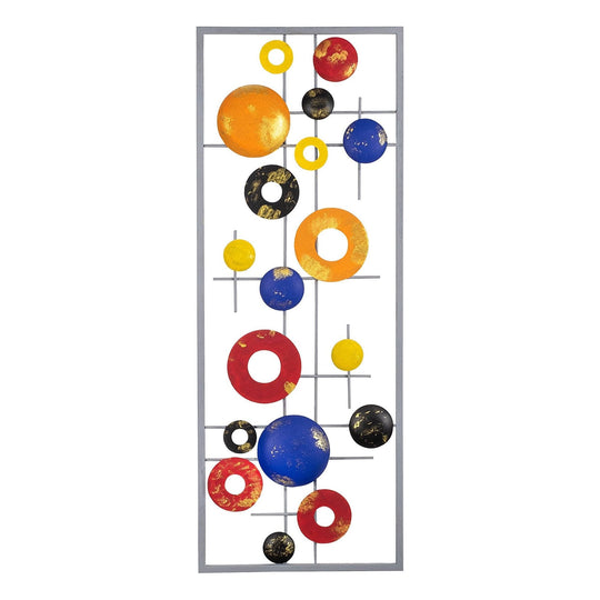 Decoratiune de perete Pingen, 100% metal, multicolor, 74x28 cm