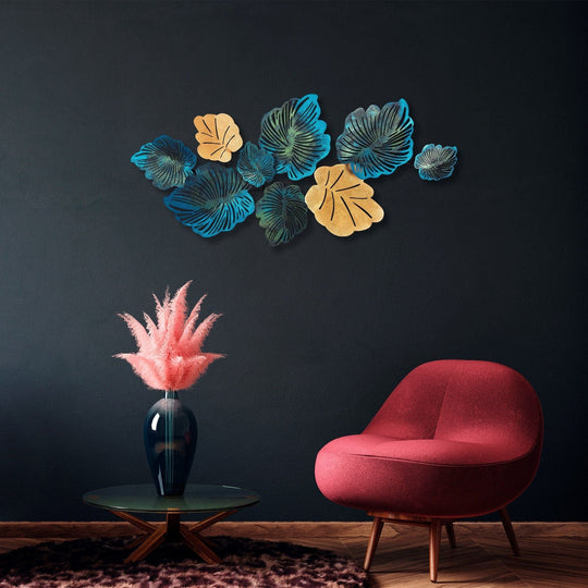 Decoratiune perete Palm, 100% metal, multicolor, 130x64 cm