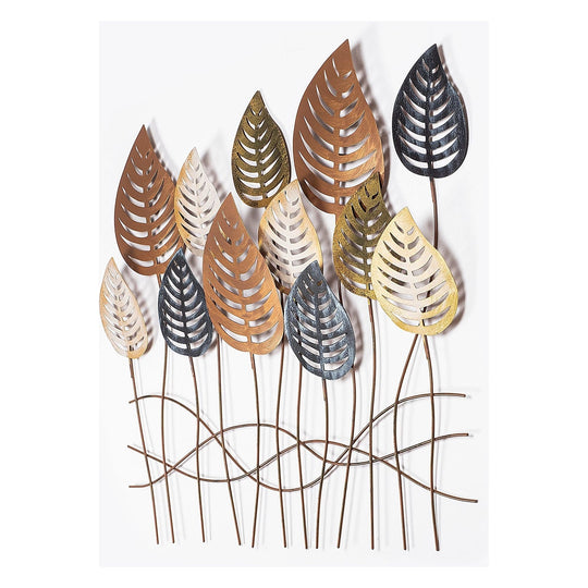 Decoratiune de perete Lilac, 100% metal, multicolor, 76x64 cm