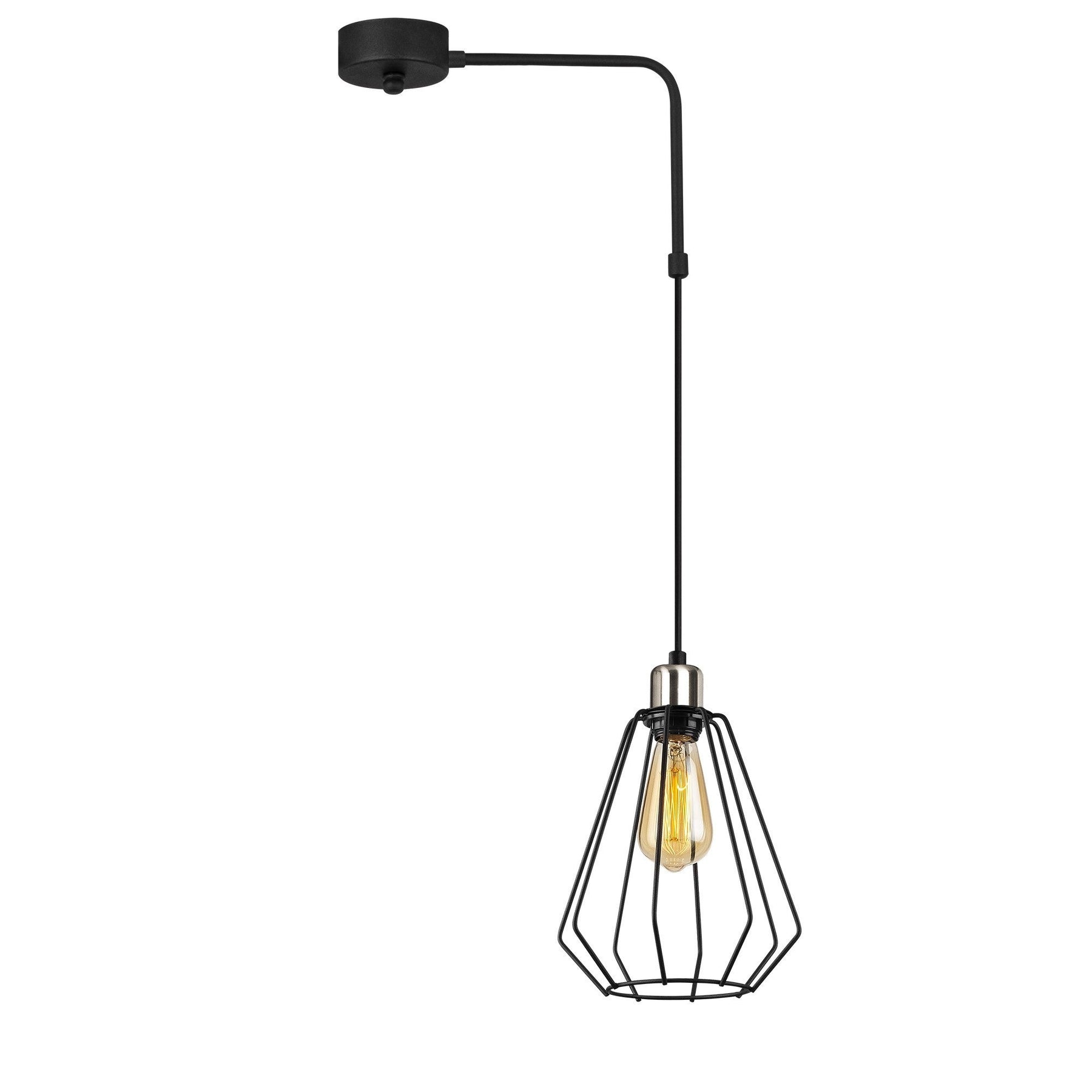 Lustra KESE-4541, negru, metal, 40x20x55-100 cm