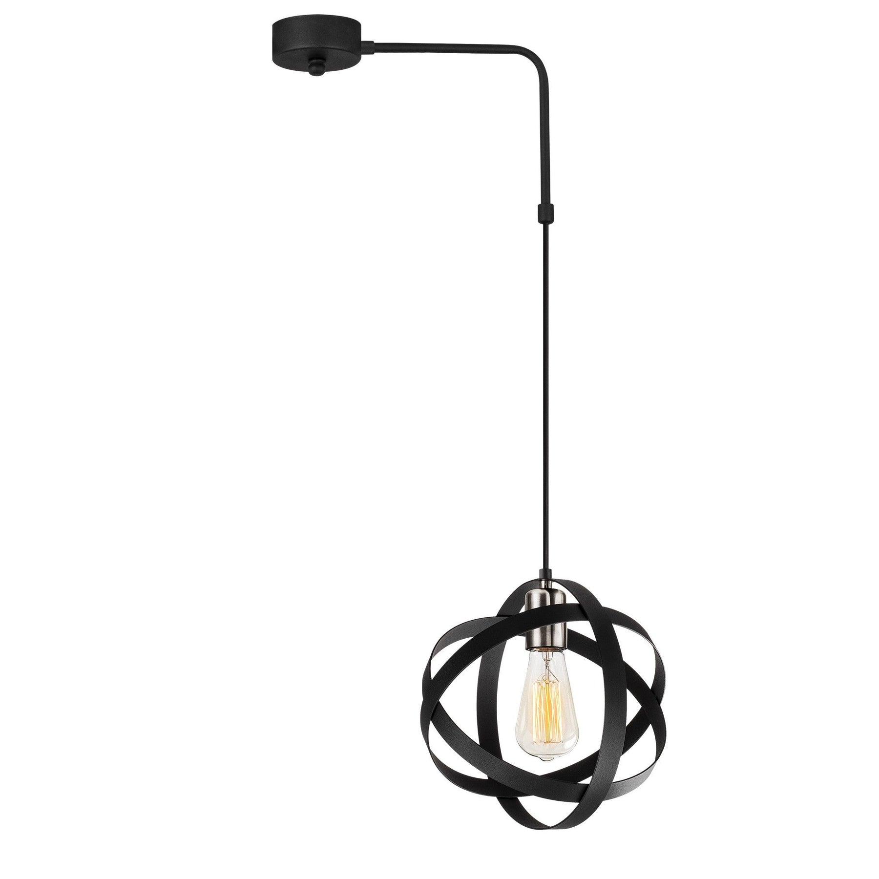 Lustra GEZEGEN 6126, negru, metal, 40x25x45-100 cm