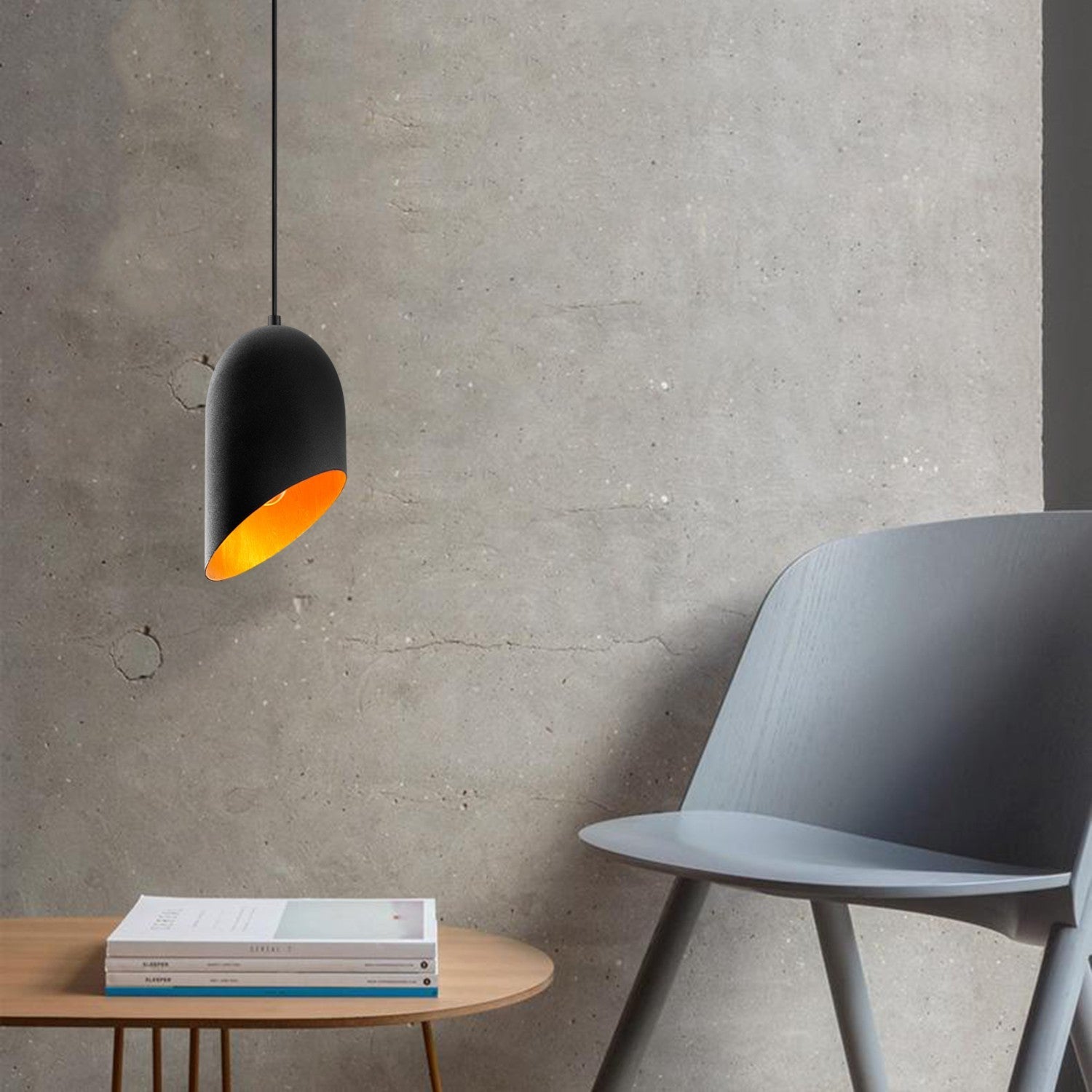 Lustra KESIK-6166, negru, metal, 34x12x45-100 cm