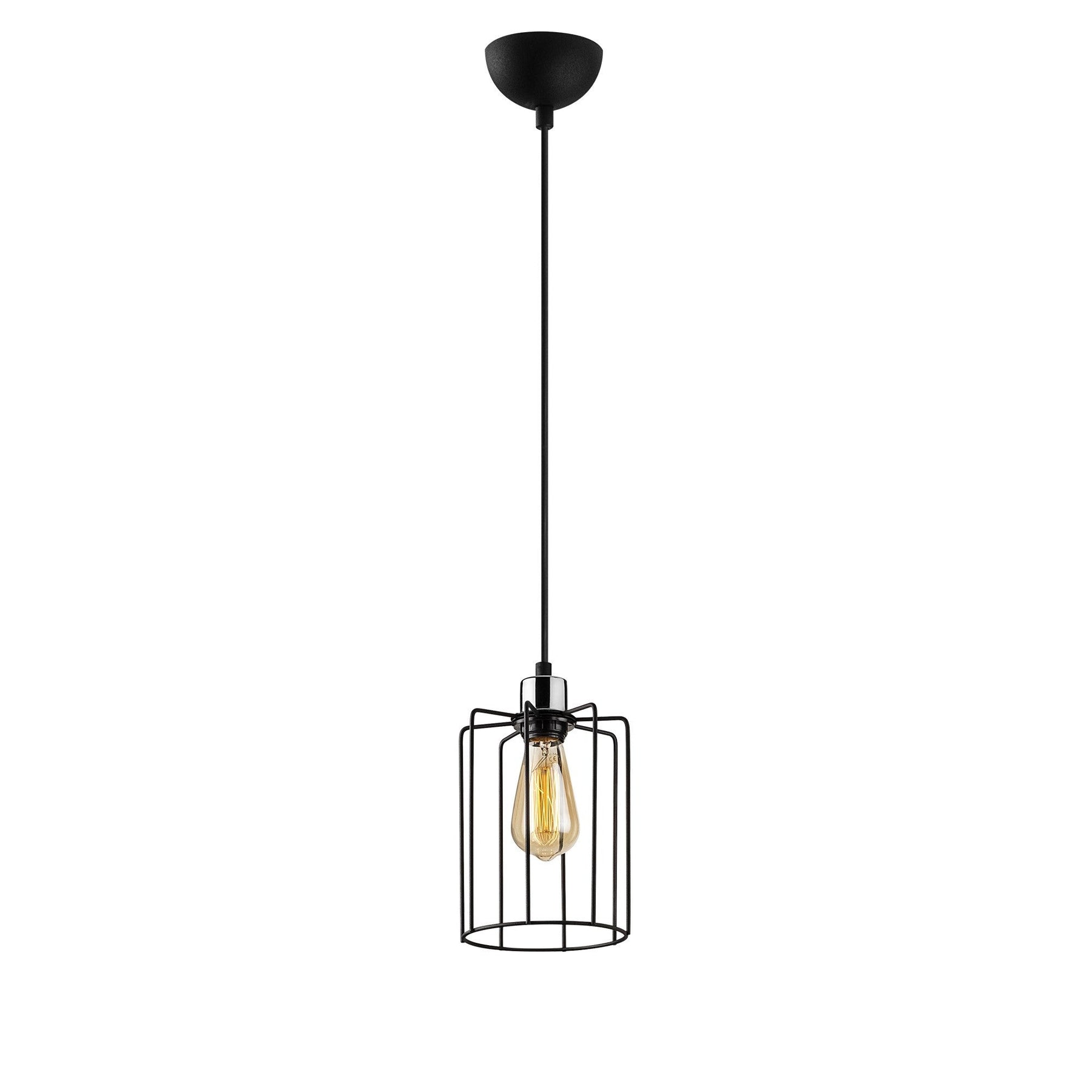 Lustra TEL 6606, negru, metal, 16x30-117 cm