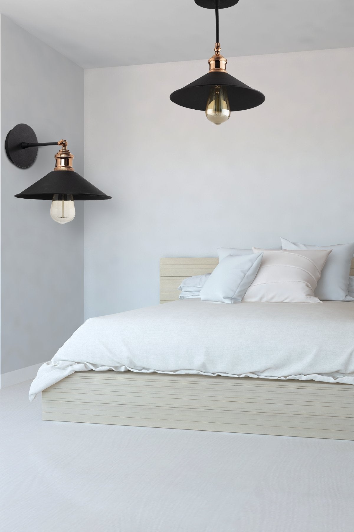 Set lustra si lampa BERCESTE SET3, negru, metal