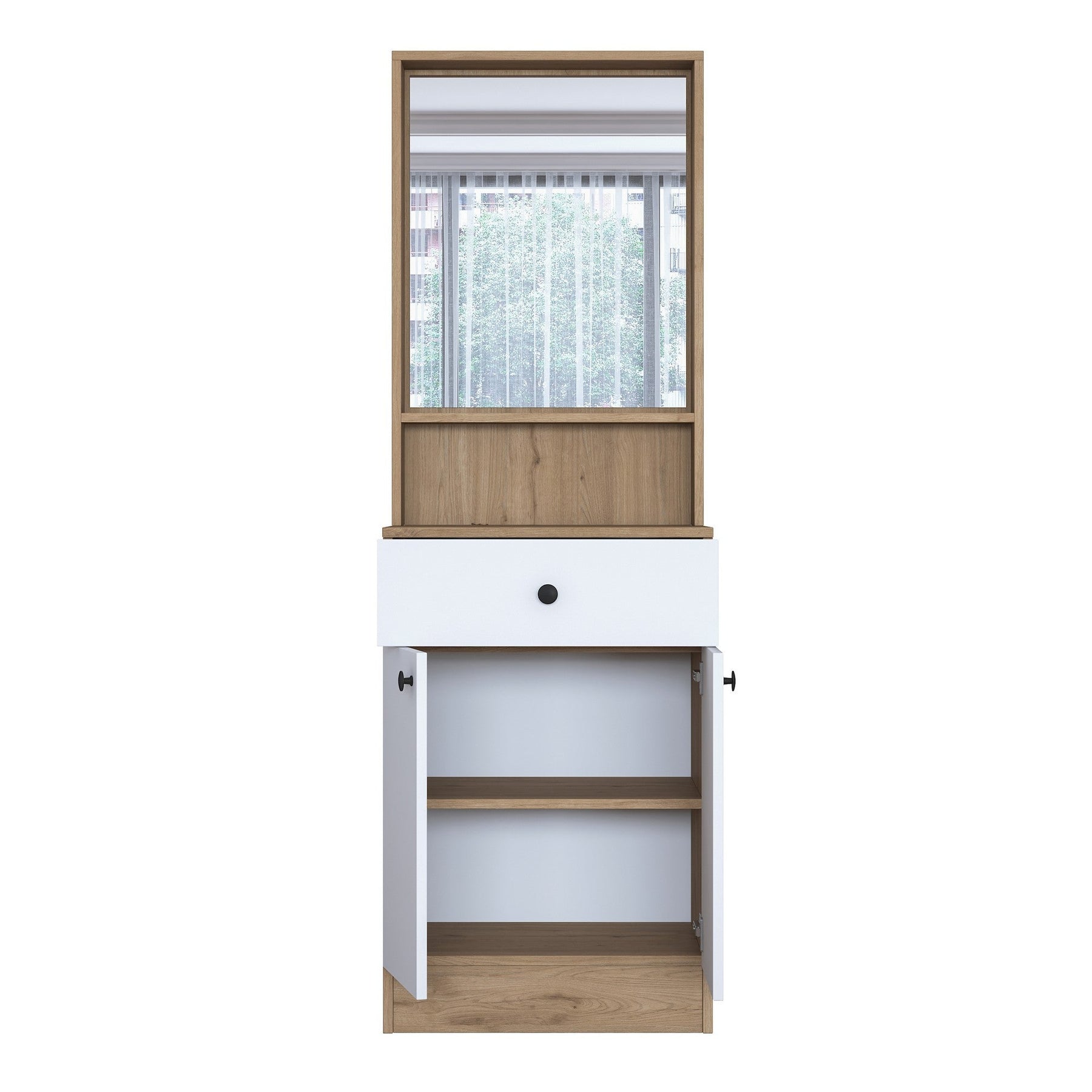 Mobilier hol 893RAN1729, stejar/alb, PAL melaminat, 60x36x183 cm