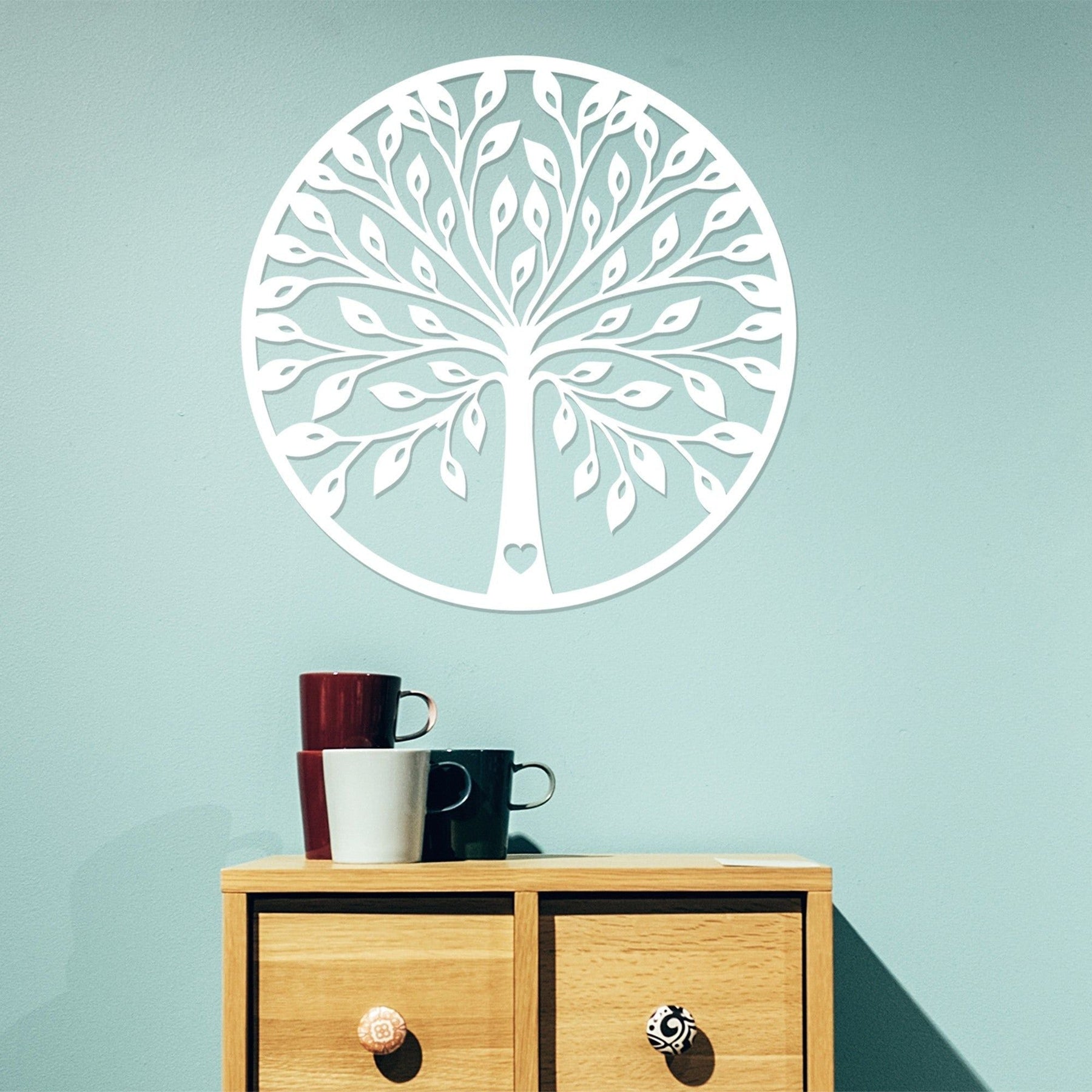 Decoratiune perete 899SKL1395, alb, lemn 100%, 58x58 cm