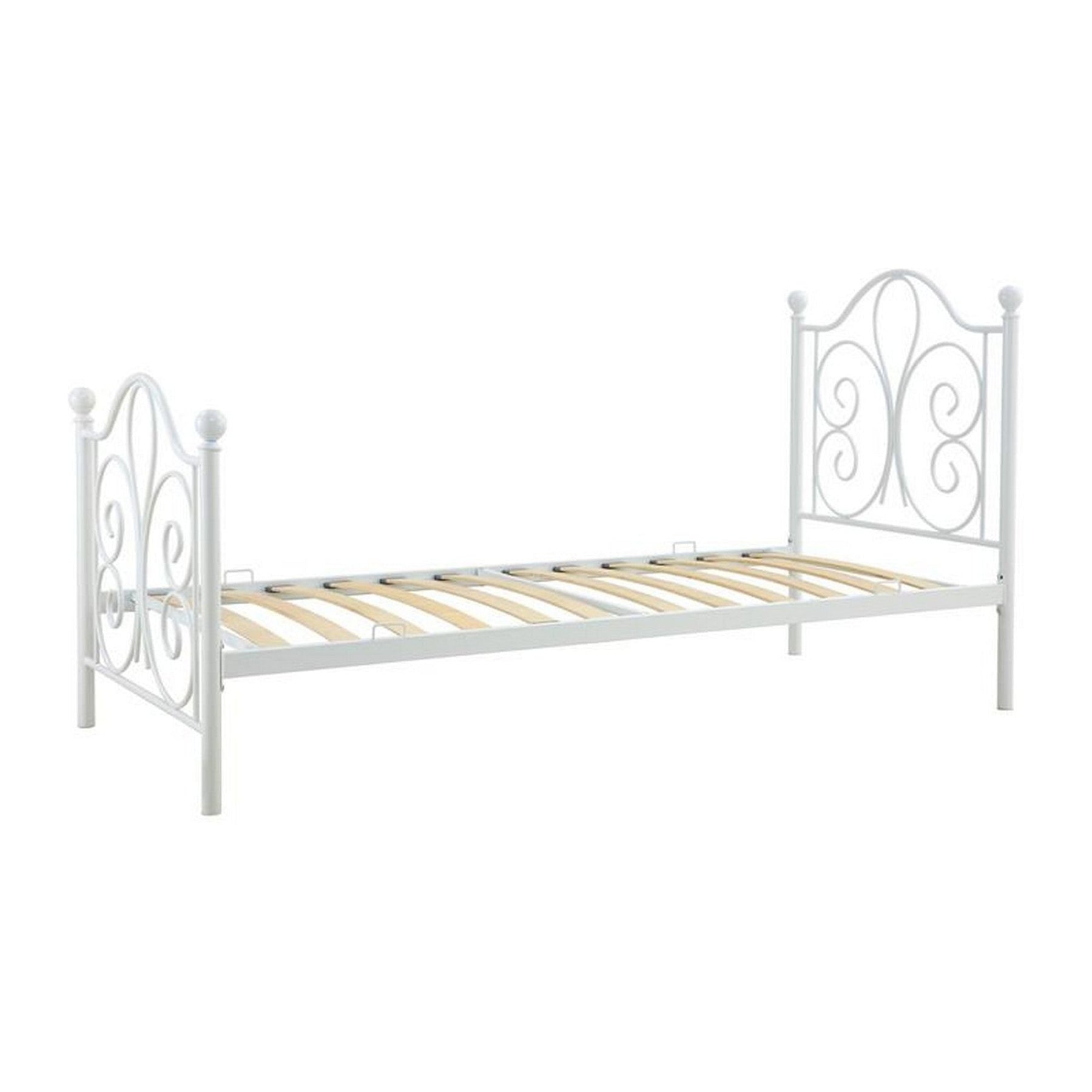 Pat PANAMA 90, alb, cadru metalic, 94x209x93 cm