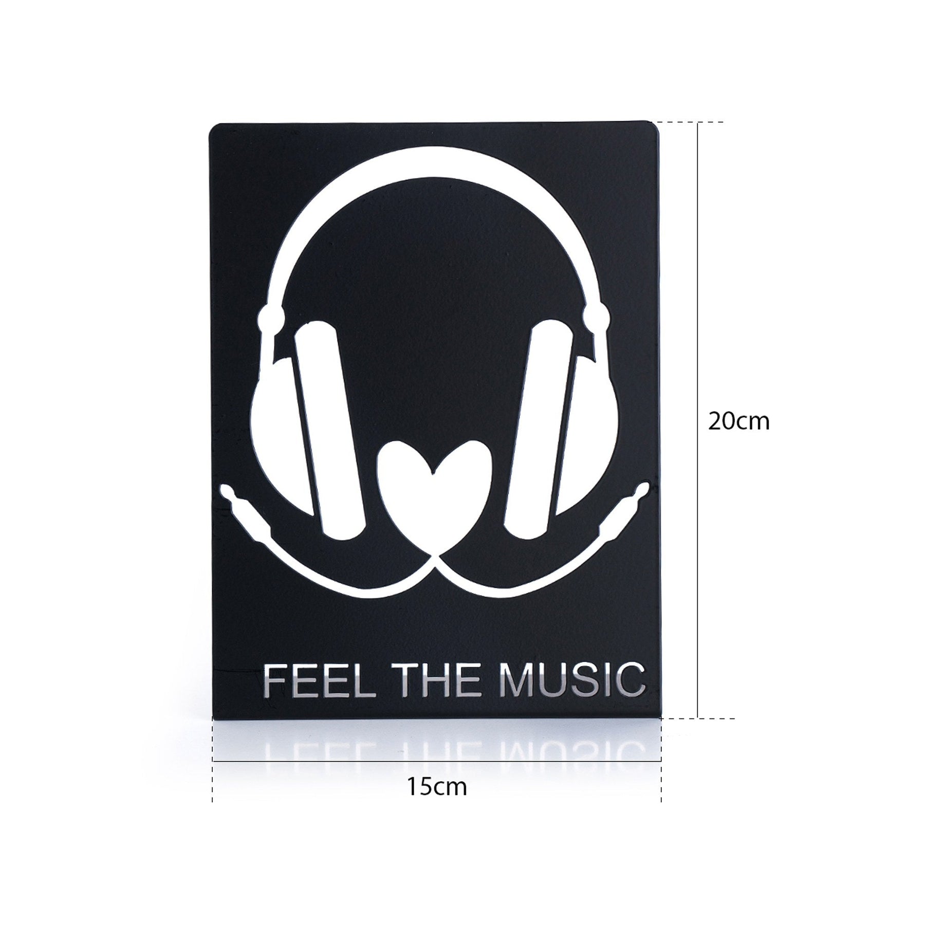 Accesoriu decorativ FEEL THE MUSIC, negru, metal, 15x20 cm