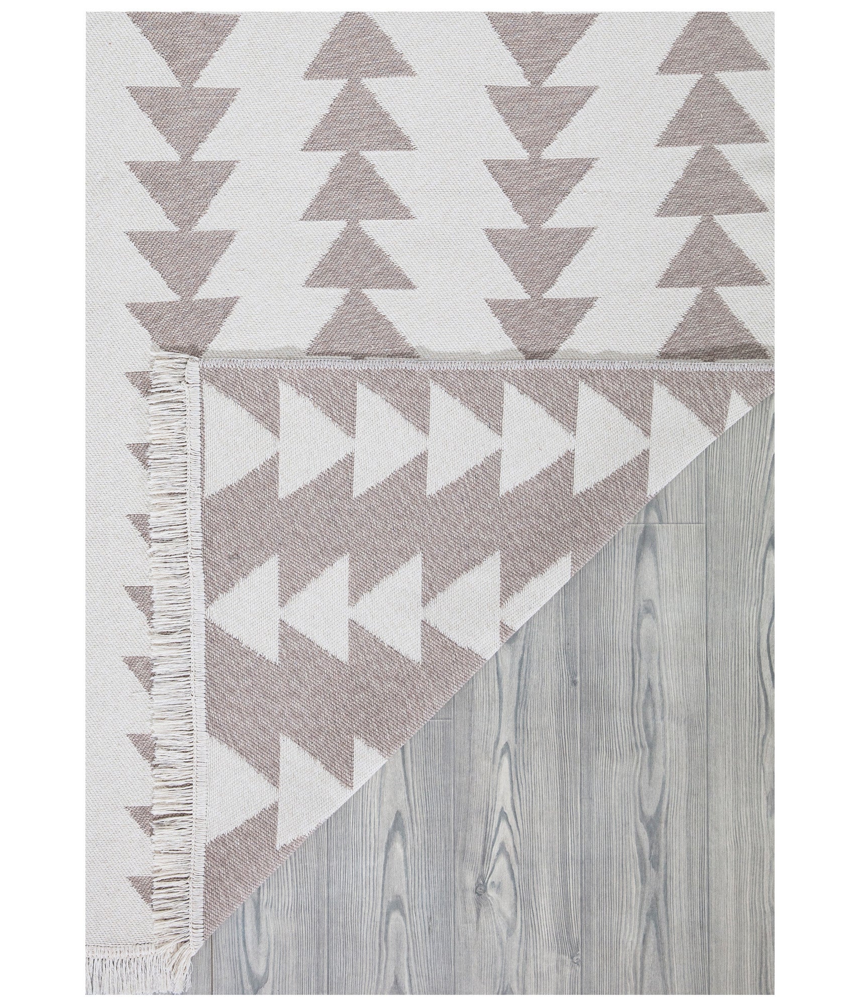 Covor 22994A, 80x150 cm, forma dreptunghiulara, bumbac, alb/bej