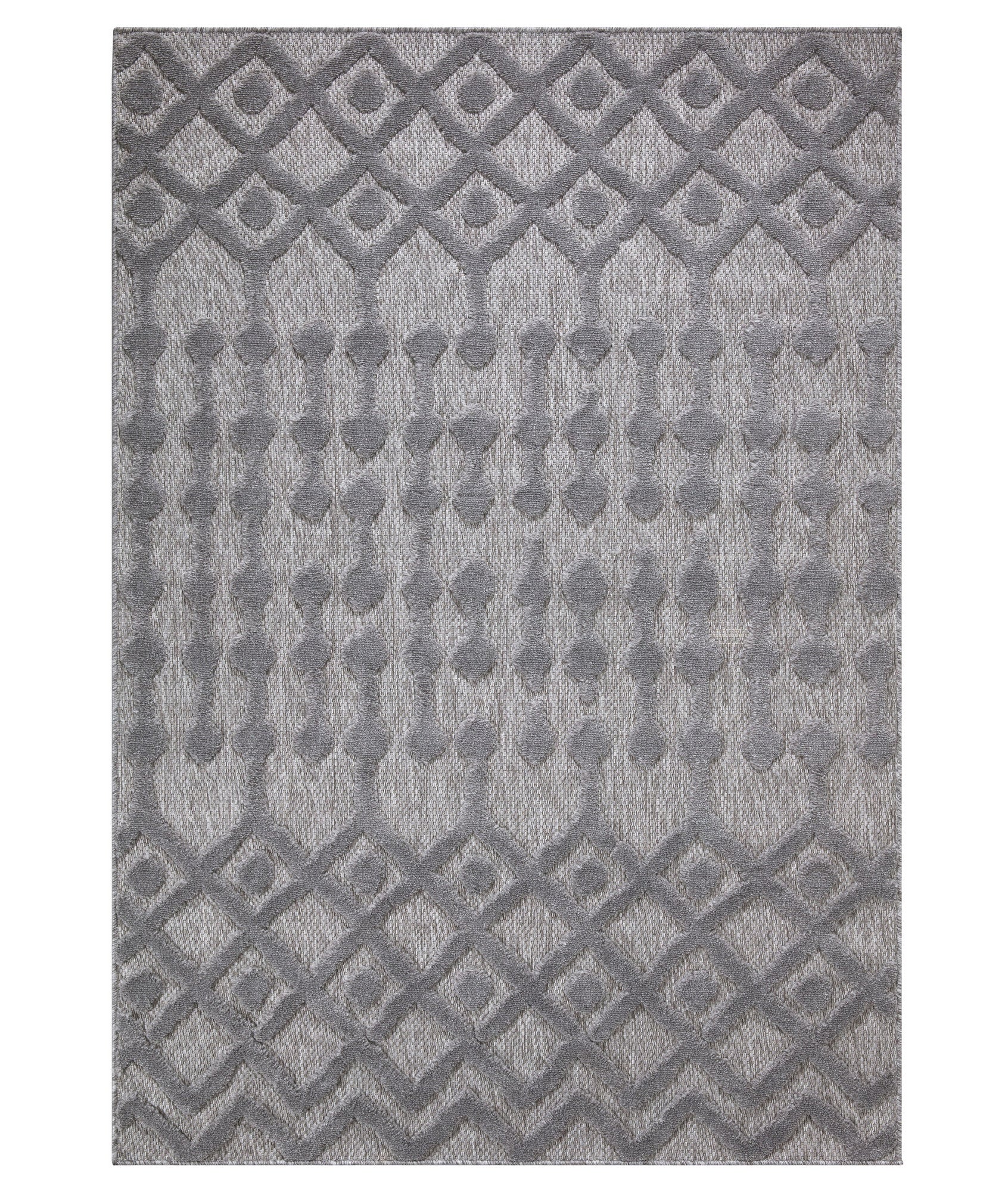 Covor 58388A, 80x150 cm, forma dreptunghiulara, polipropilena, gri