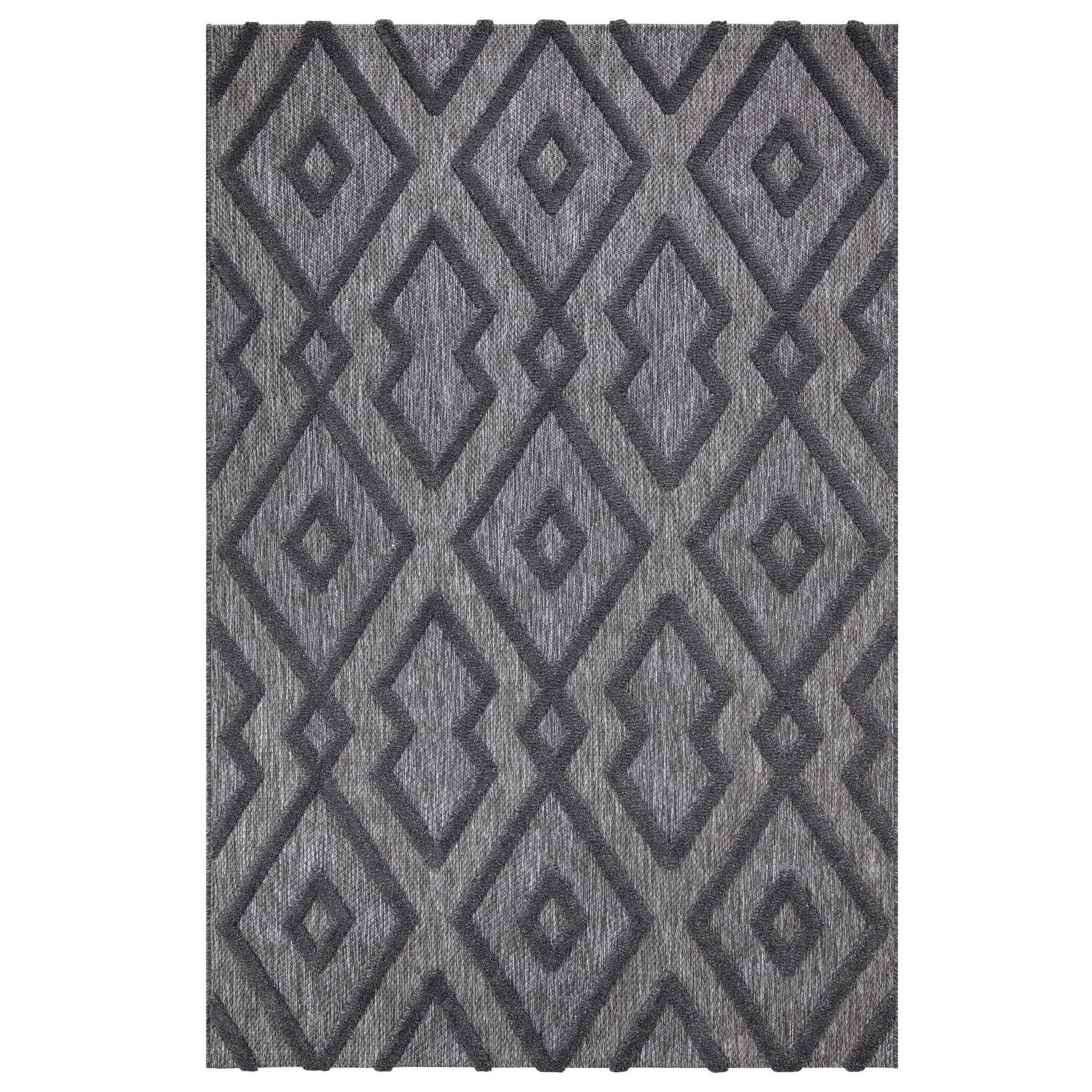 Covor 58594A, 80x150 cm, forma dreptunghiulara, polipropilena, gri antracit