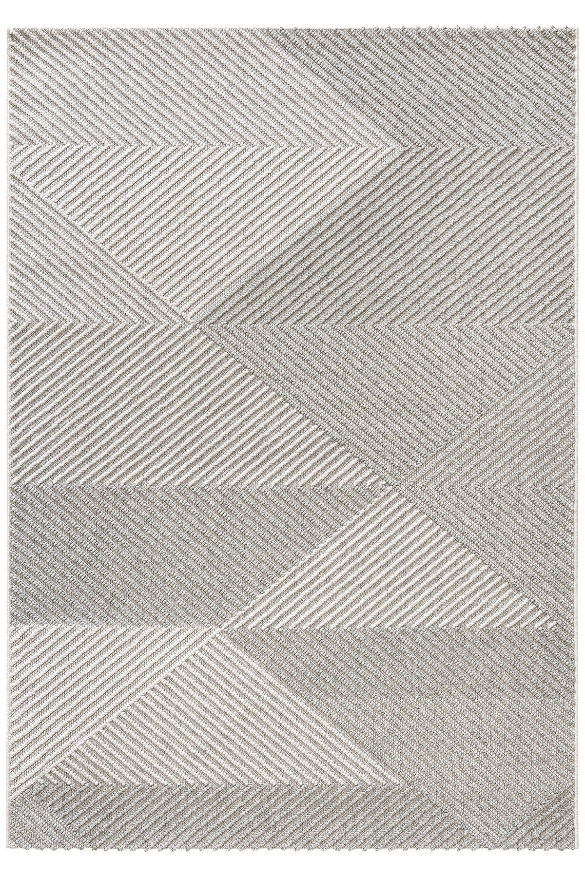 Covor 19270A, 60x100 cm, forma dreptunghiulara, polipropilena, gri/crem