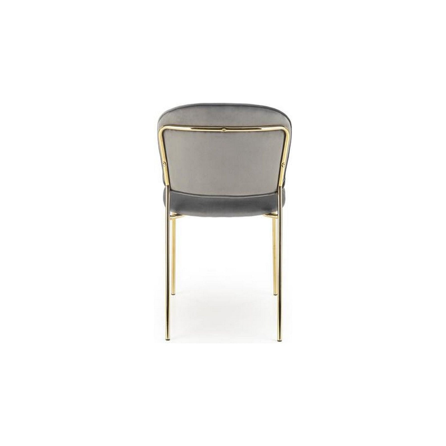 Scaun tapitat K499, gri/auriu, stofa catifelata, 47x56x85 cm