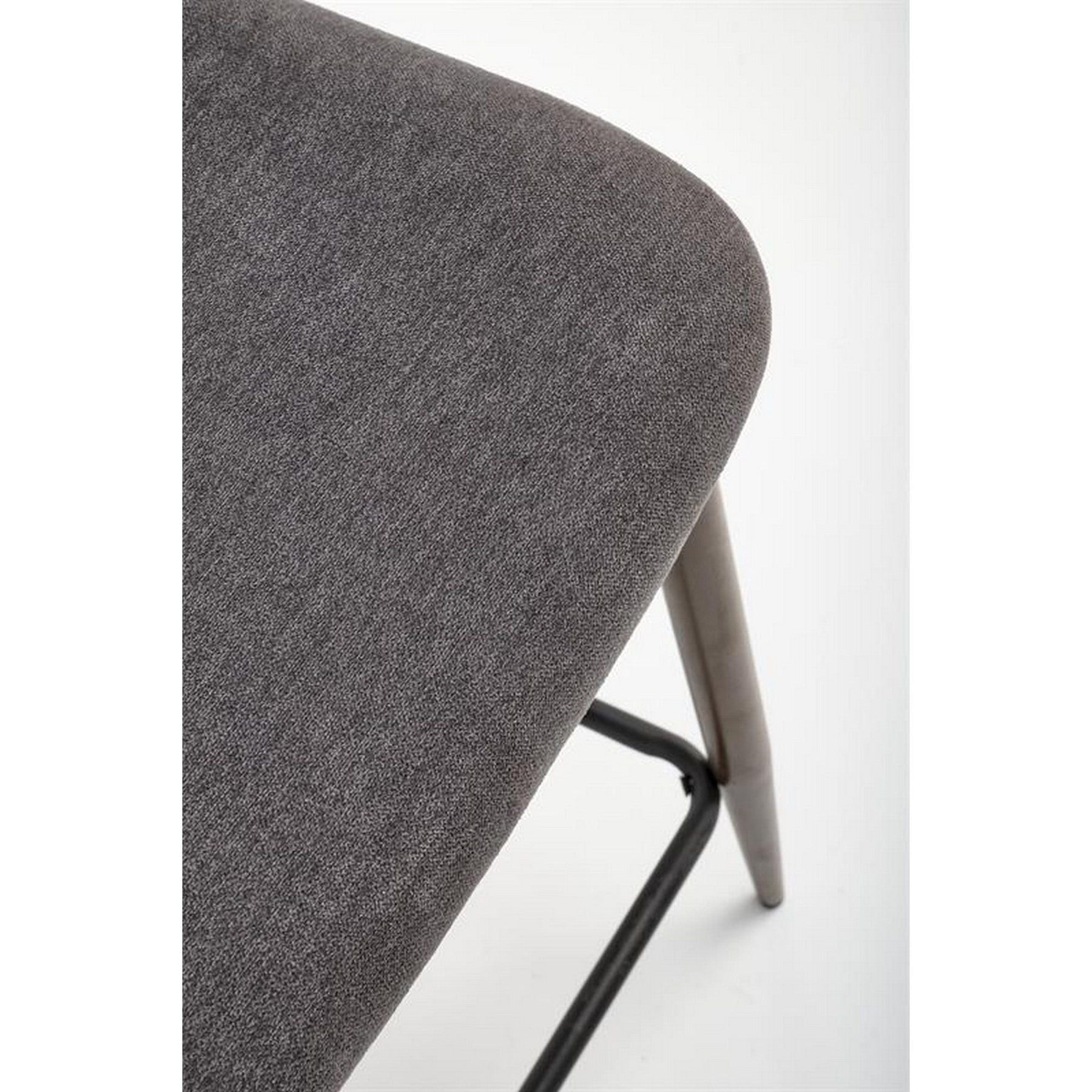 Scaun de bar H114, gri/nuc, stofa clasica, 48x52x92 cm