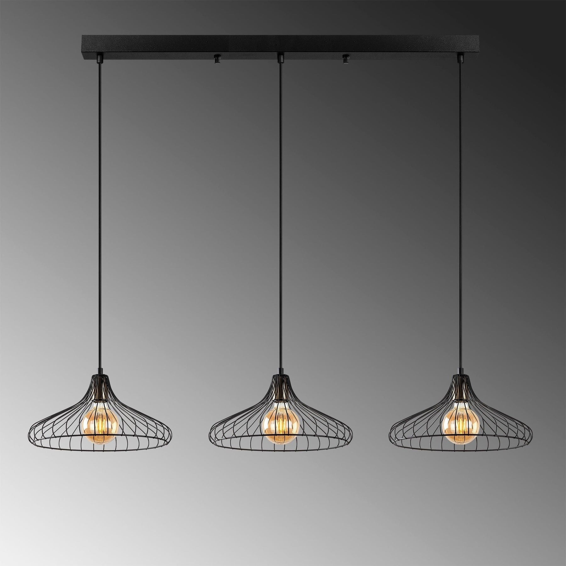Lustra Depay - 11260, negru, metal, 148x36x120 cm