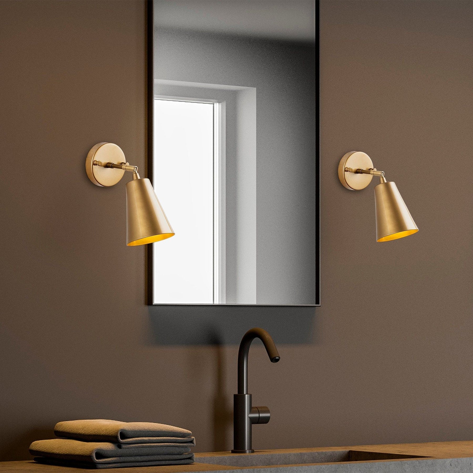 Lampa de perete Evander - 13190, auriu, metal, 10x26x21 cm