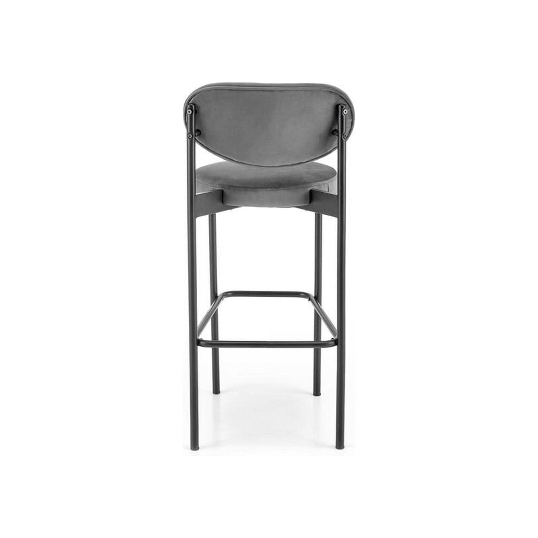 Scaun de bar H108, gri/negru, stofa catifelata, 42x48x92 cm