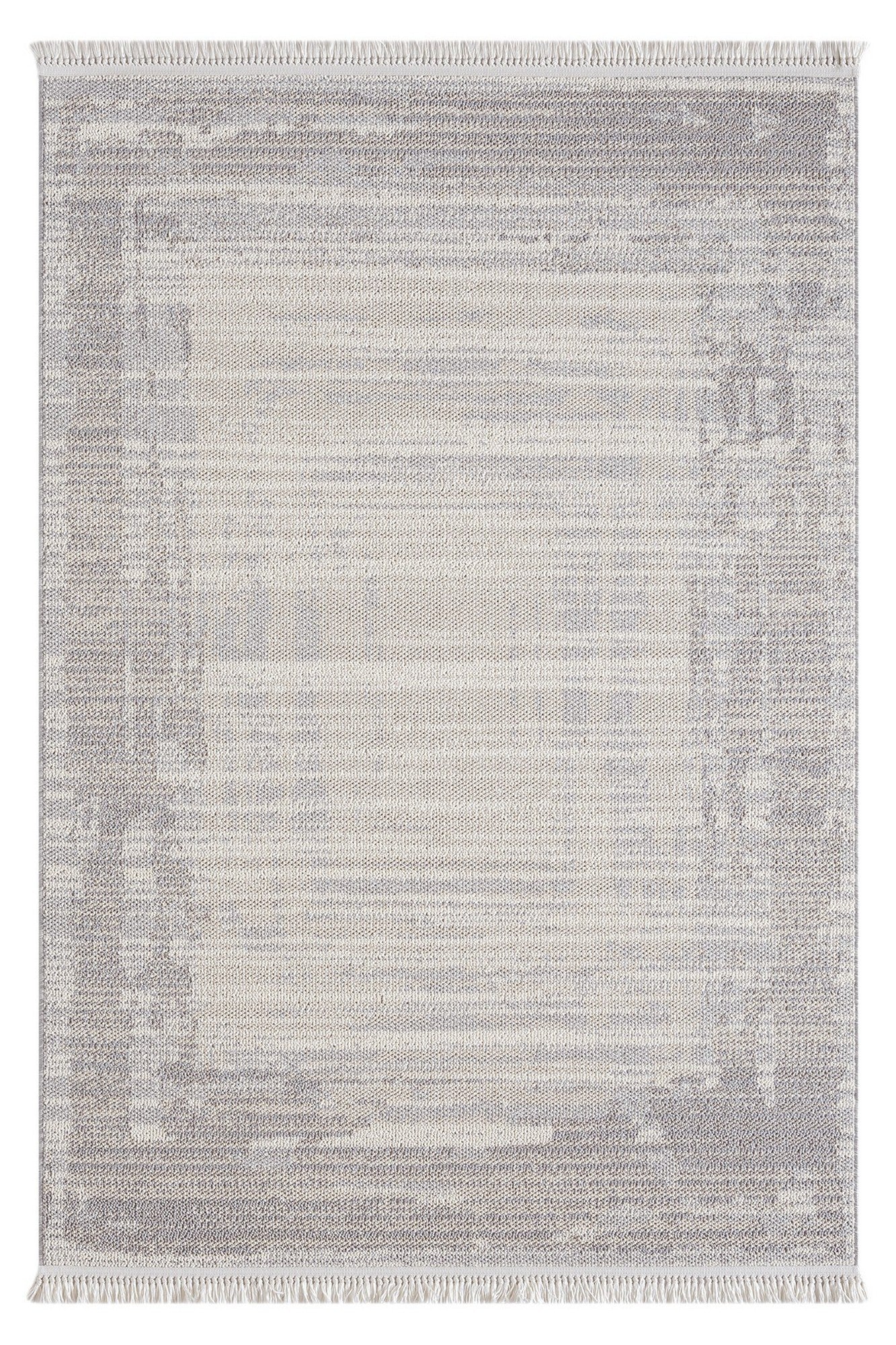 Covor BASTIA, 80x150 cm, forma dreptunghiulara, polipropilena, gri/crem, 1277