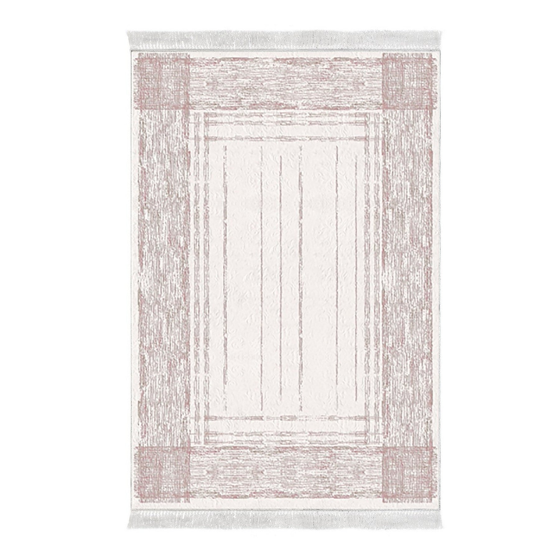 Covor M5076, 80x120 cm, forma dreptunghiulara, poliester, crem/roz deshis