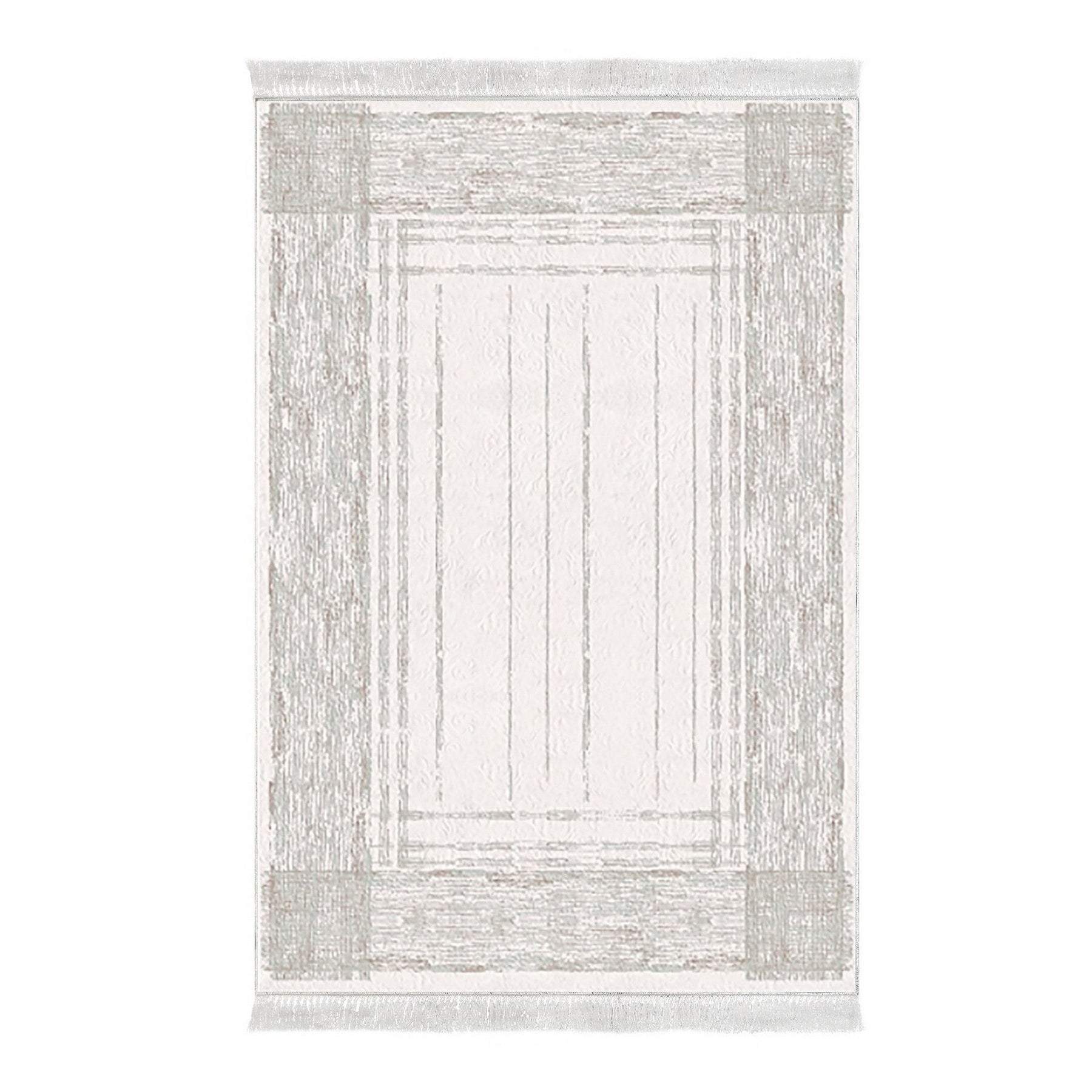 Covor M5076, 80x120 cm, forma dreptunghiulara, poliester, crem/verde deschis
