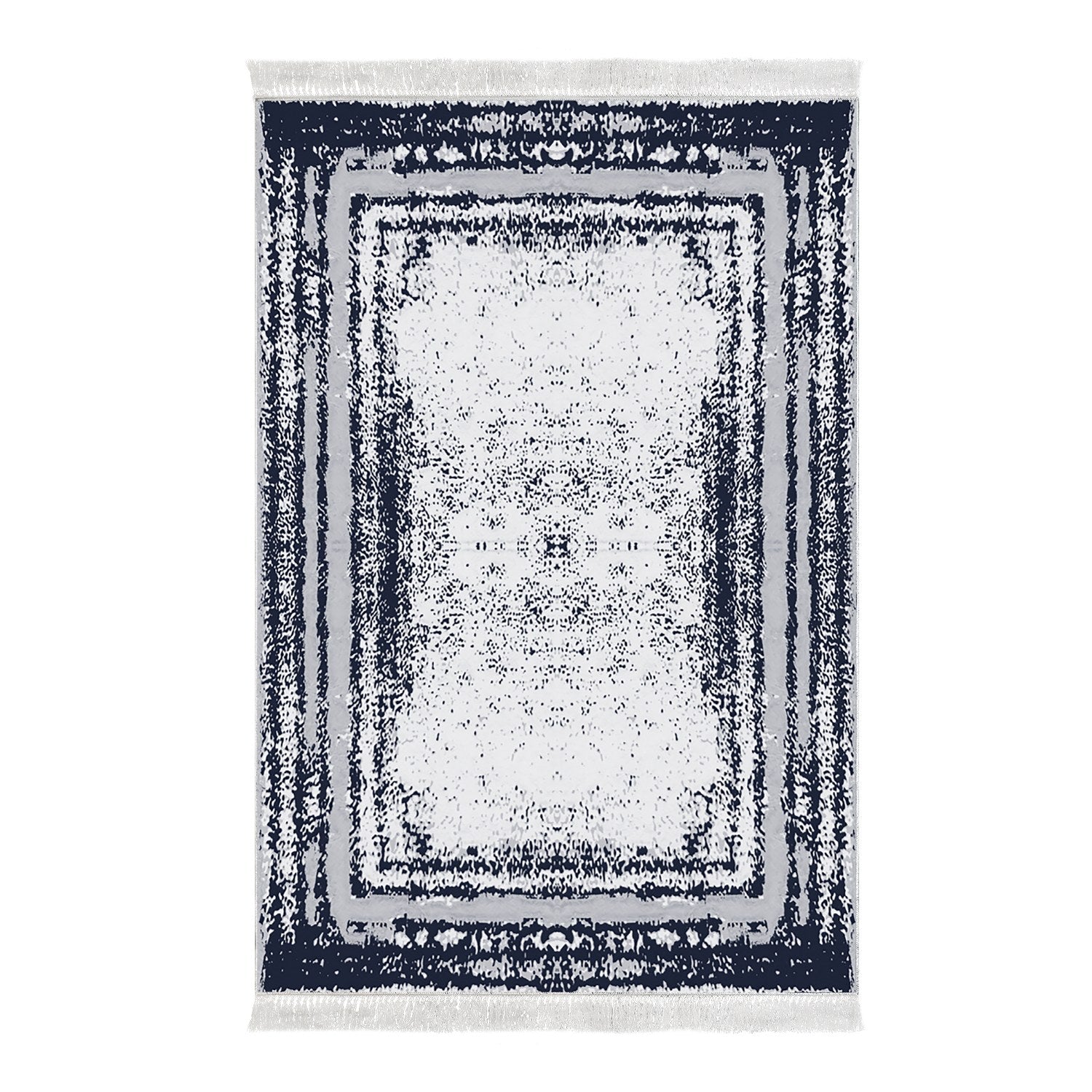 Covor M5132, 80x120 cm, forma dreptunghiulara, poliester, albastru