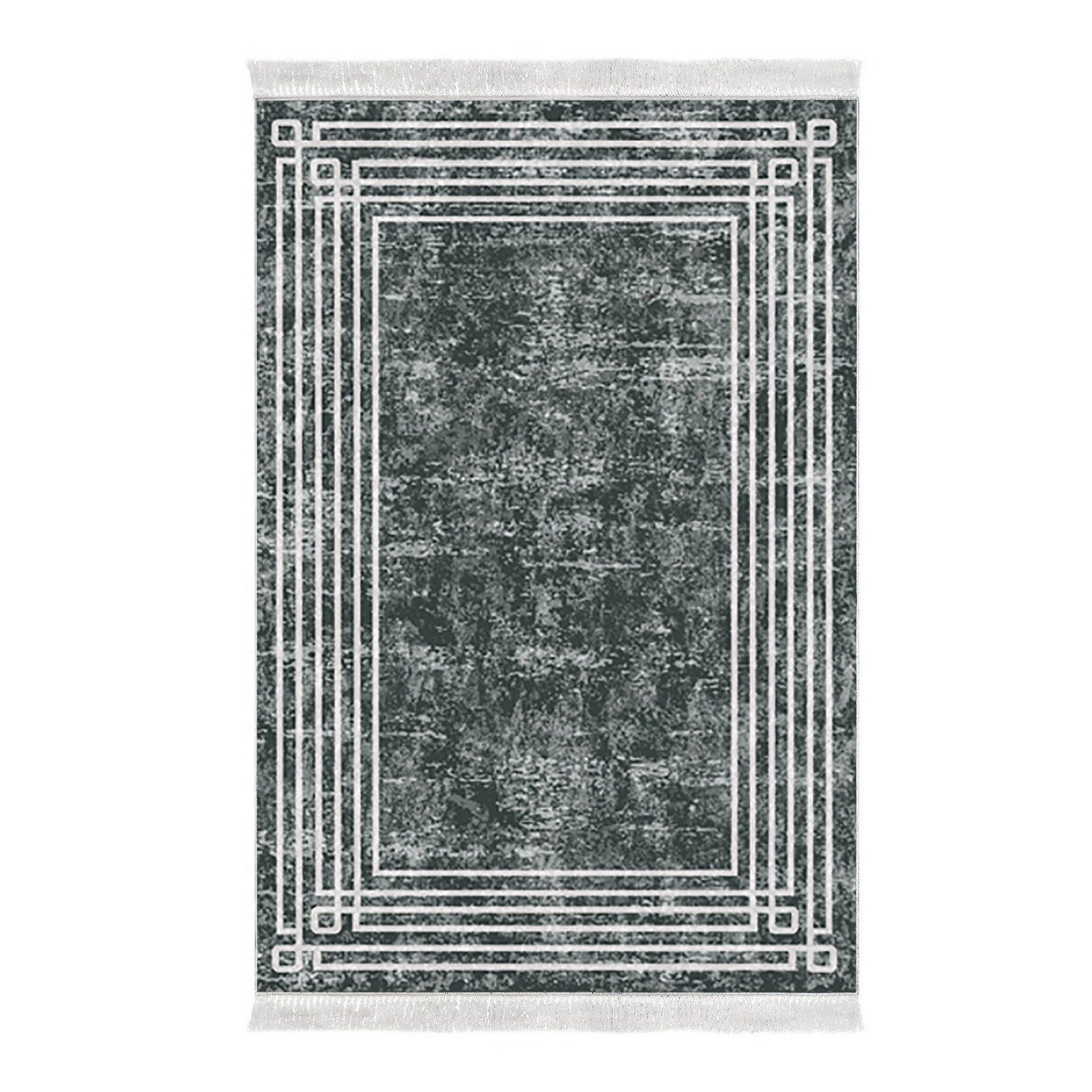 Covor M5142, 80x120 cm, forma dreptunghiulara, poliester, gri inchis