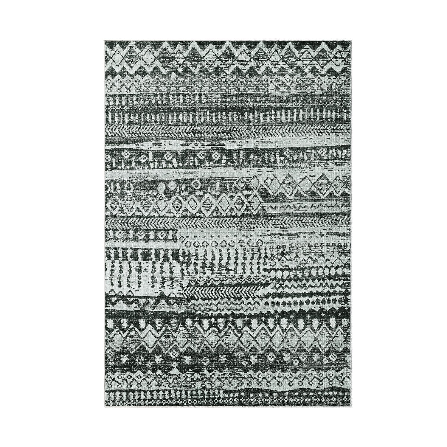 Covor F5080 - V2, 80x120 cm, forma dreptunghiulara, poliester, gri inchis