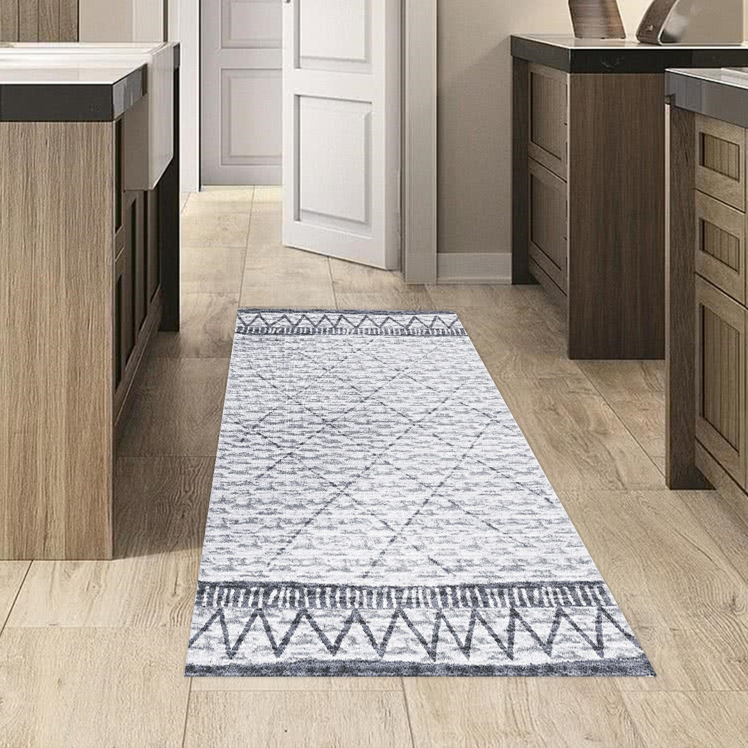 Covor F5081 - V2, 80x120 cm, forma dreptunghiulara, poliester, albastru inchis