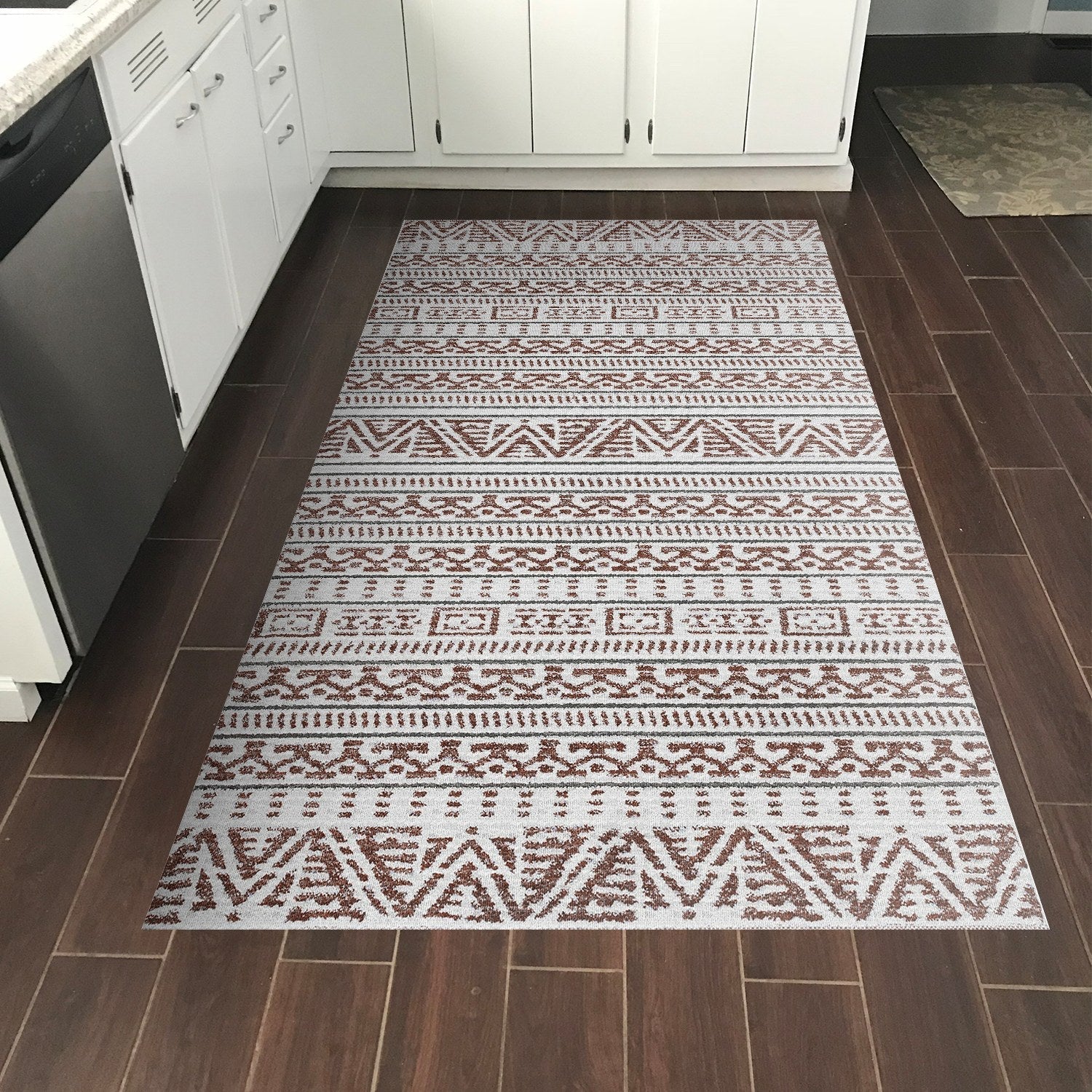 Covor F5082 - V2, 80x120 cm, forma dreptunghiulara, poliester, maro