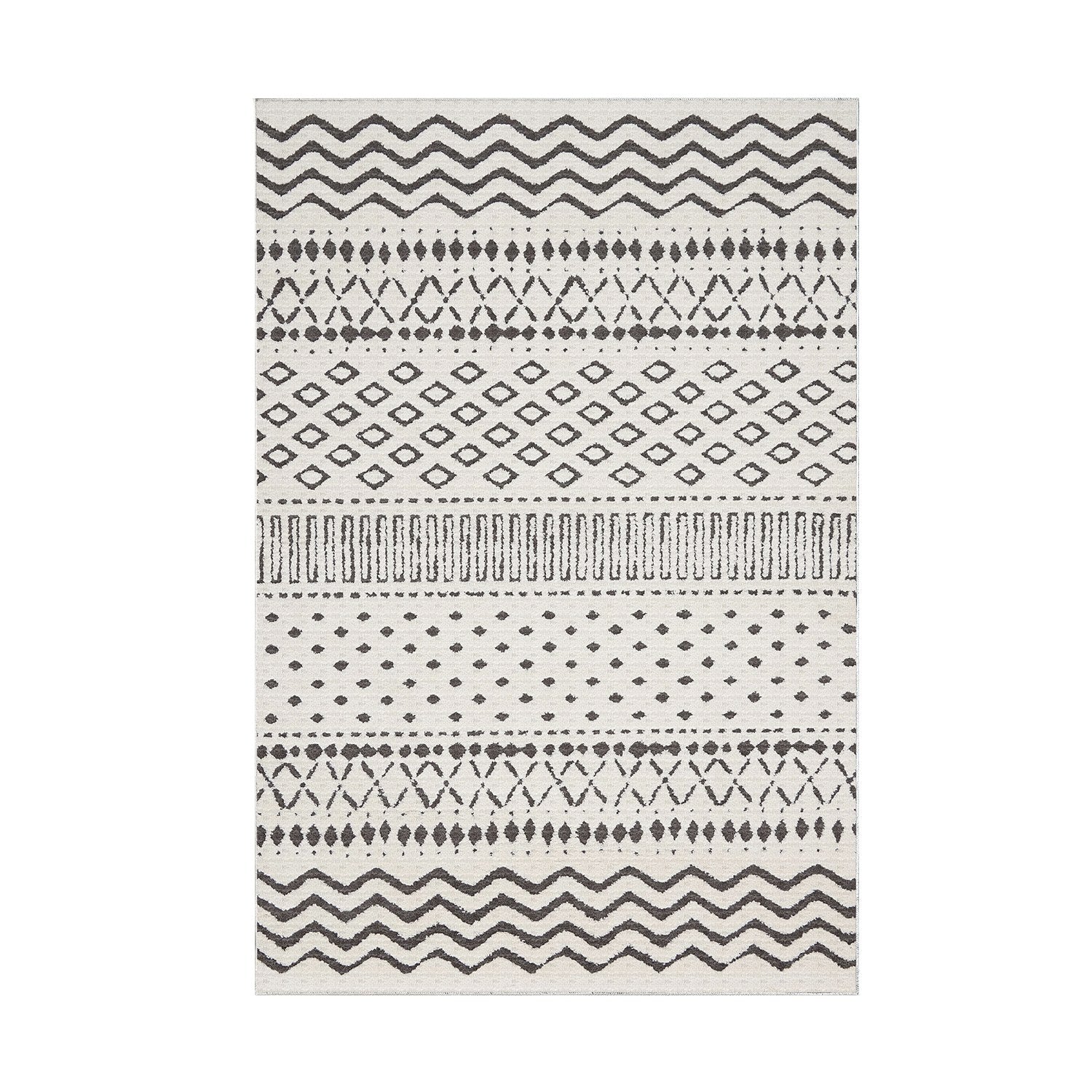 Covor F5086 - V2, 80x120 cm, forma dreptunghiulara, poliester, bej/maro