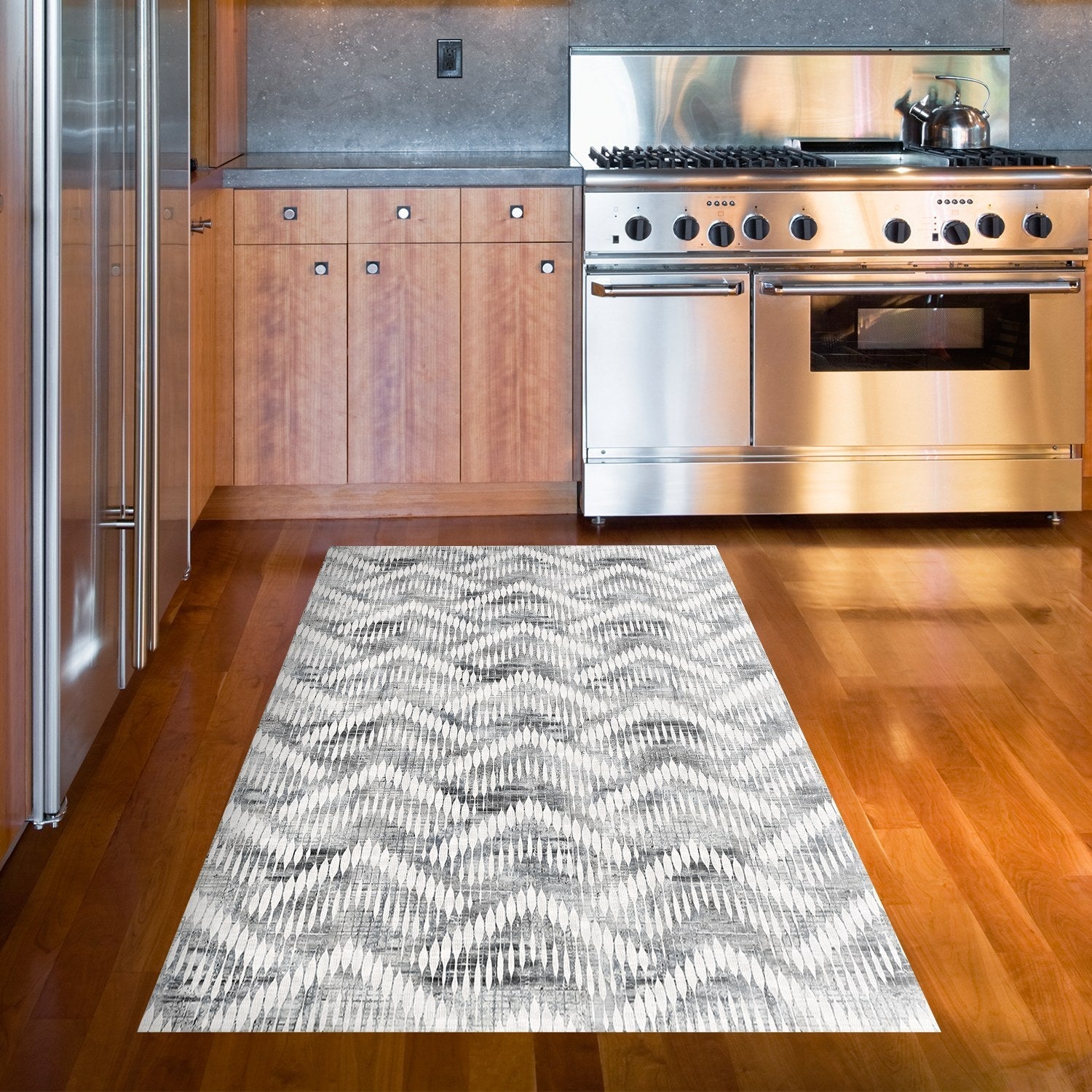 Covor F5124 - V2, 80x120 cm, forma dreptunghiulara, poliester, gri deschis