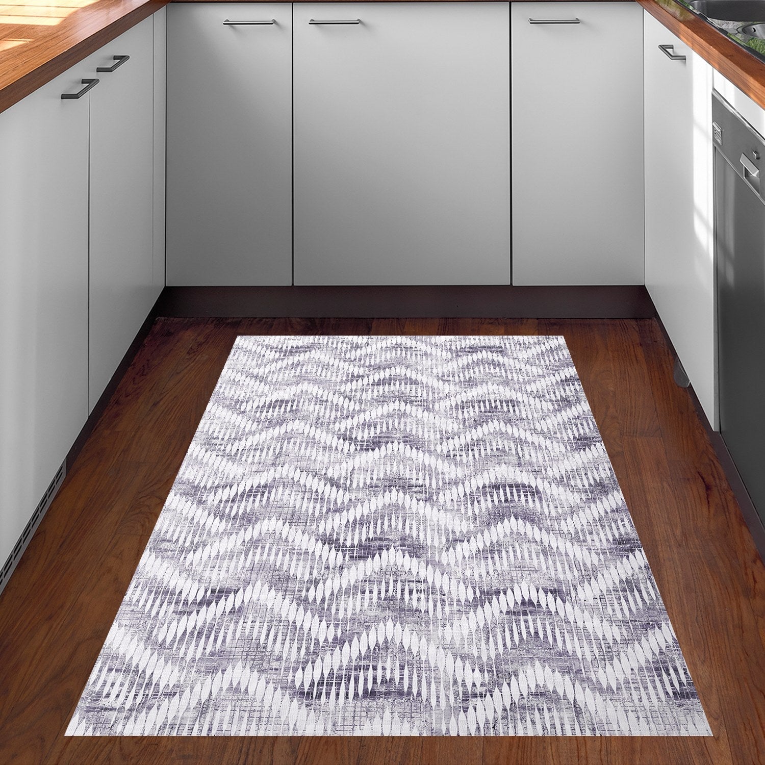 Covor F5124 - V2, 80x120 cm, forma dreptunghiulara, poliester, gri