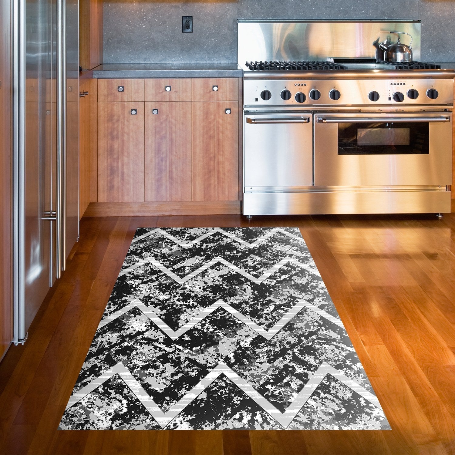 Covor F5128 - V2, 80x120 cm, forma dreptunghiulara, poliester, negru