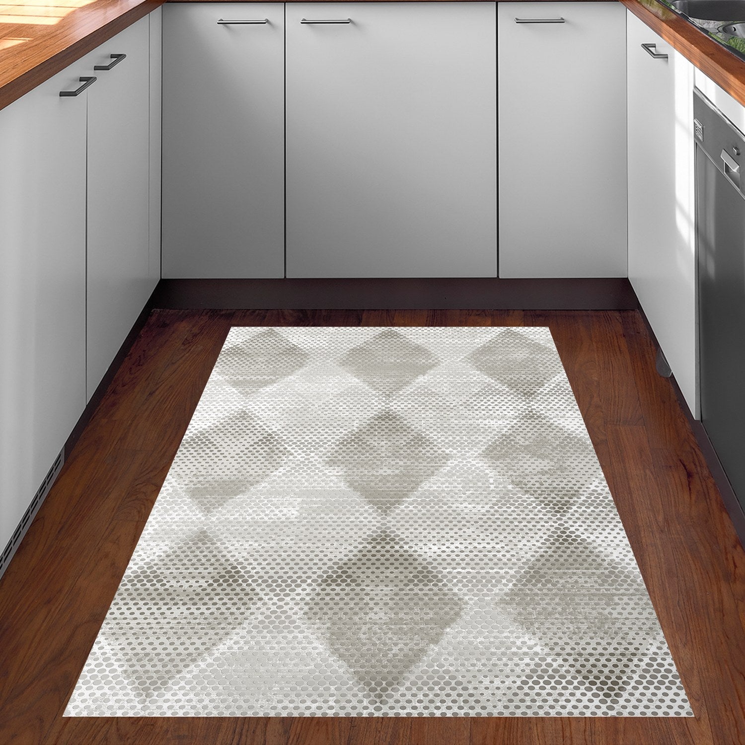Covor F5131 - V2, 80x120 cm, forma dreptunghiulara, poliester, bej